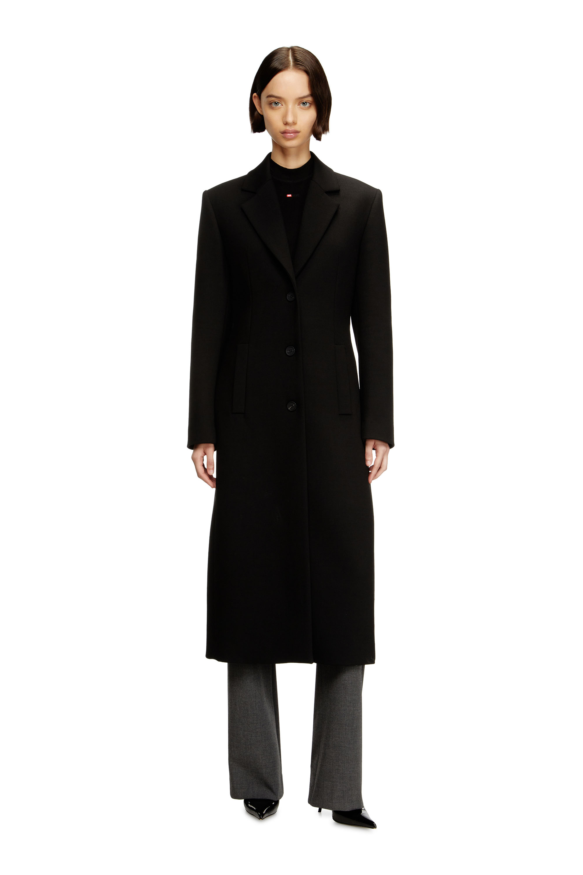 Diesel - G-ALLAN, Long manteau sablier Femme in Noir - 2