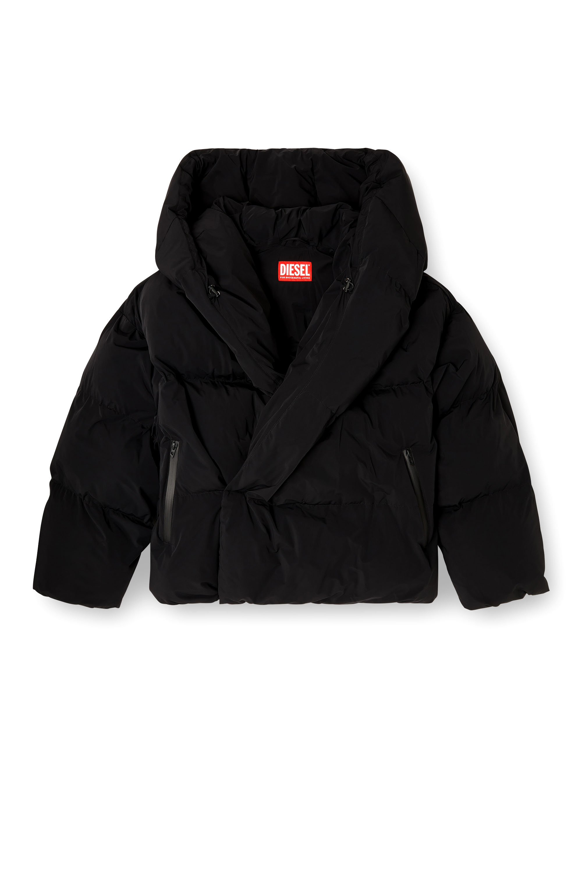 Diesel - J-SCOTTS-PADDED-A, Doudoune enveloppante en nylon stretch Homme in Noir - 3