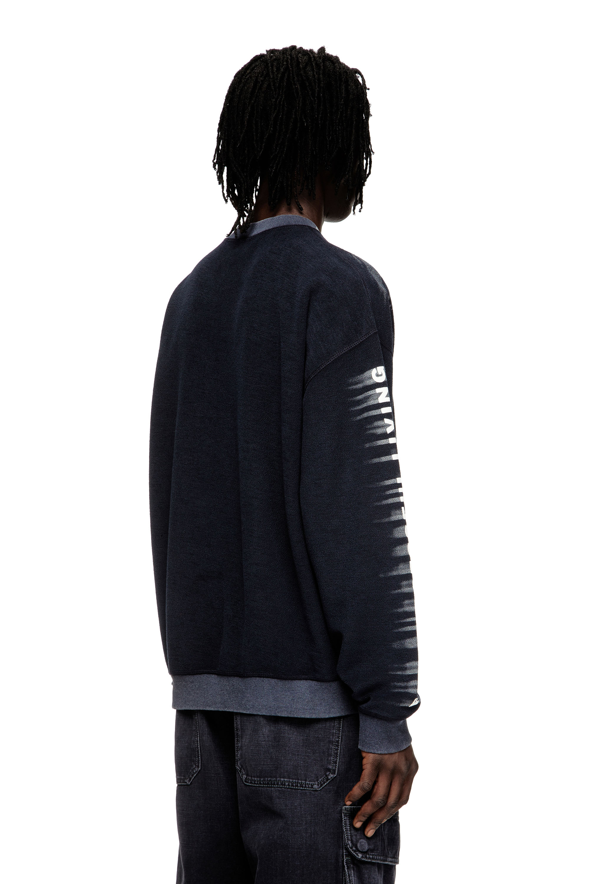 Diesel - S-BOXT-T1, Sweat en coton avec imprimé Oval D Homme in Bleu - 4