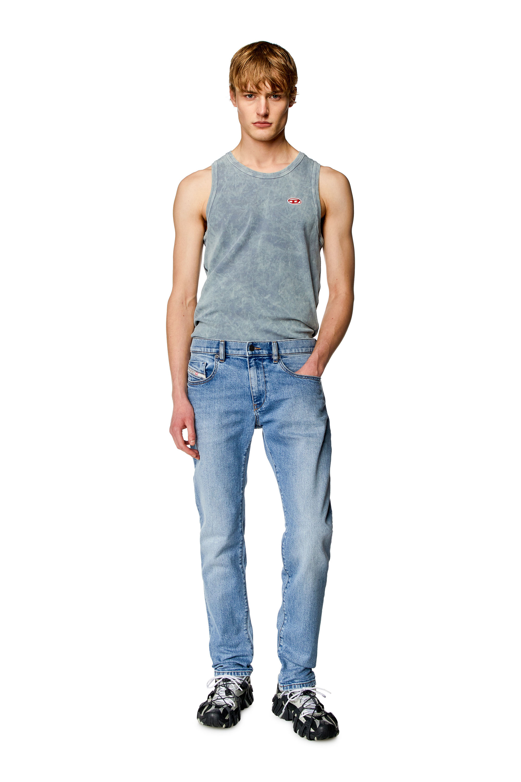 Diesel - Slim Jeans 2019 D-Strukt 0CLAF, Bleu Clair - Image 4
