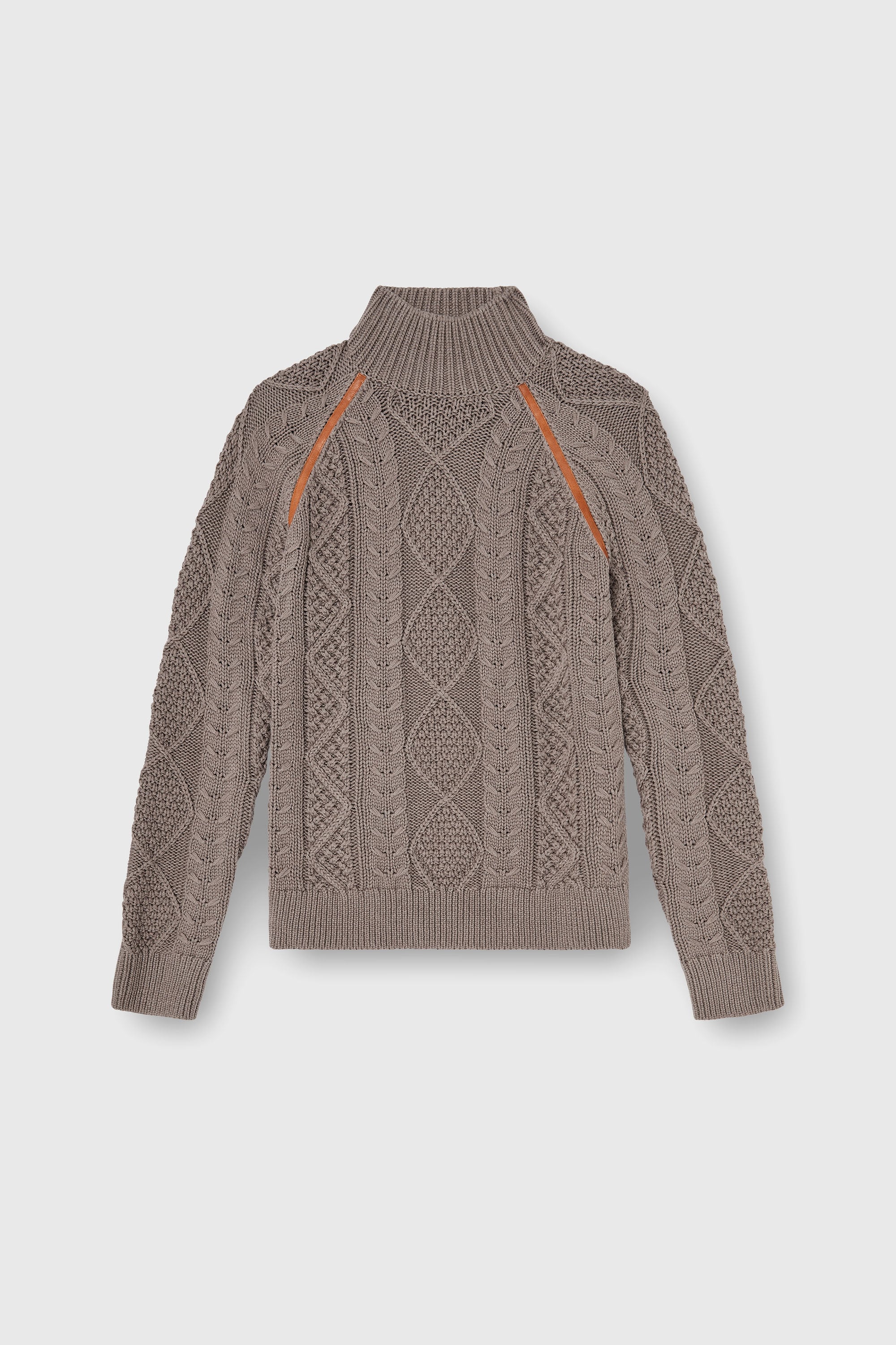 Diesel - K-INOME, Pull &agrave; col roul&eacute; en maille torsad&eacute;e Homme in Marron - 2