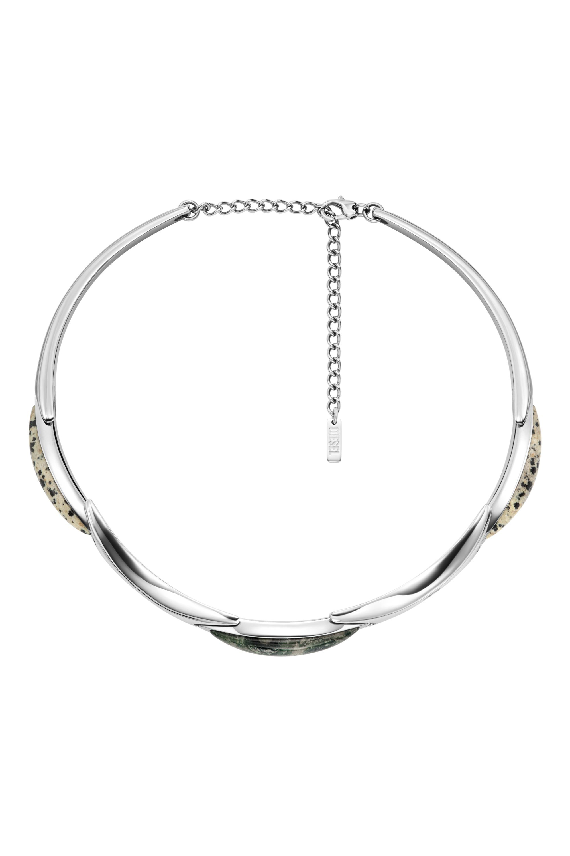 Diesel - DX167740 JEWELLERY, Collier ras du cou en acier inoxydable Mixte in Gris argent&eacute; - 1