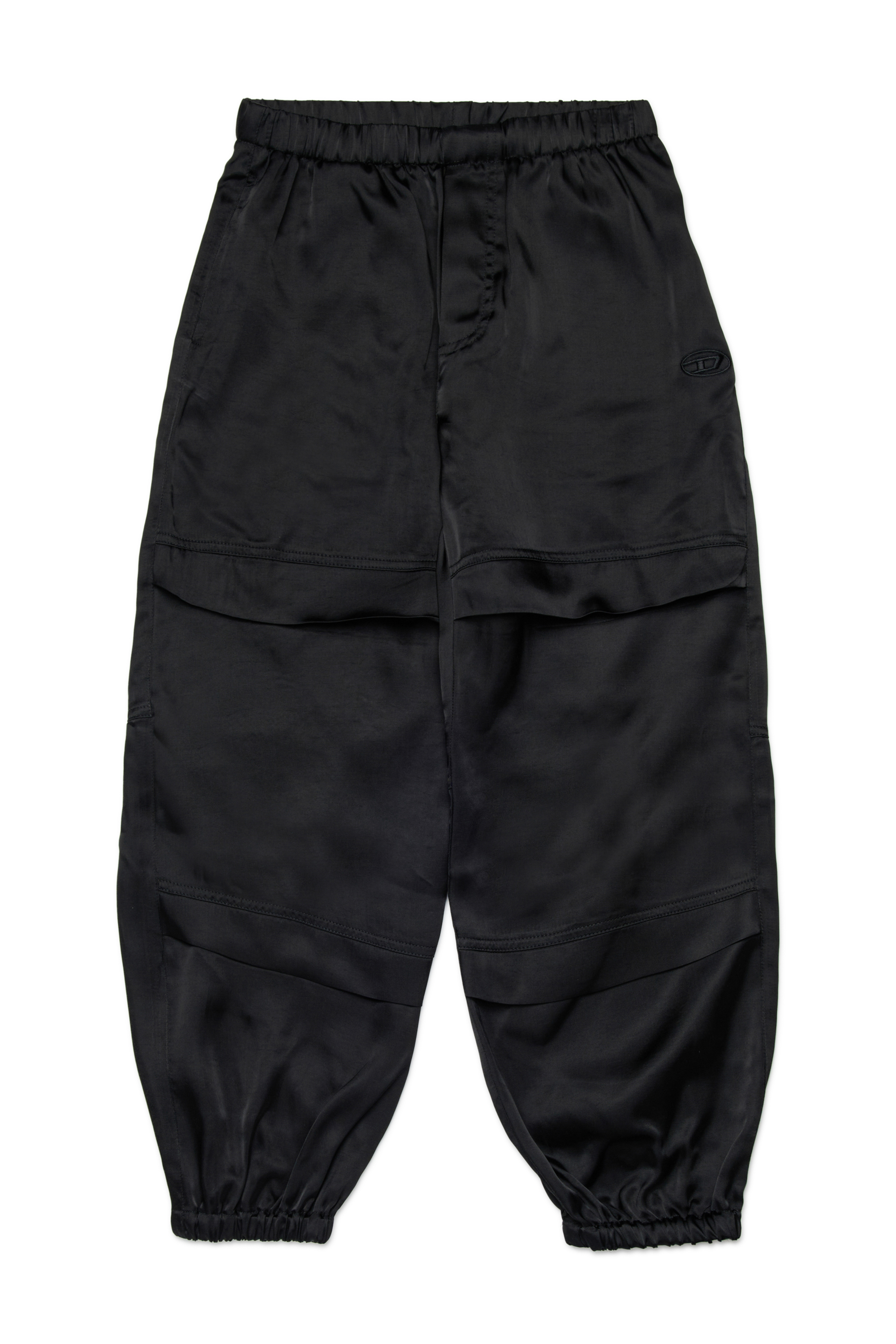 Diesel - PSAFFER, Pantalon en satin avec poches utilitaires Femme in Noir - 1