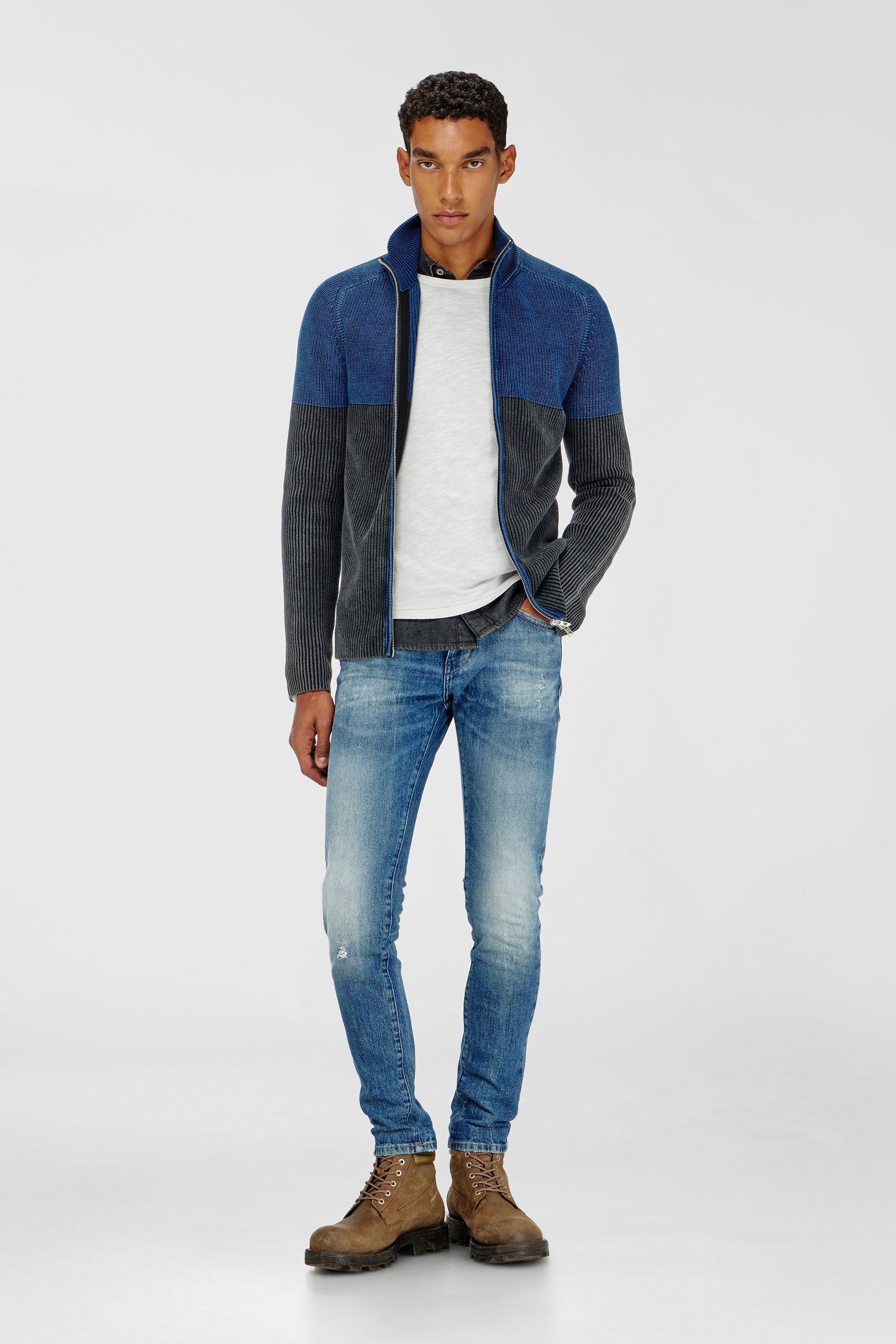Diesel - Slim Jeans 2019 D-Strukt 0KICR Homme, Bleu moyen - Image 1