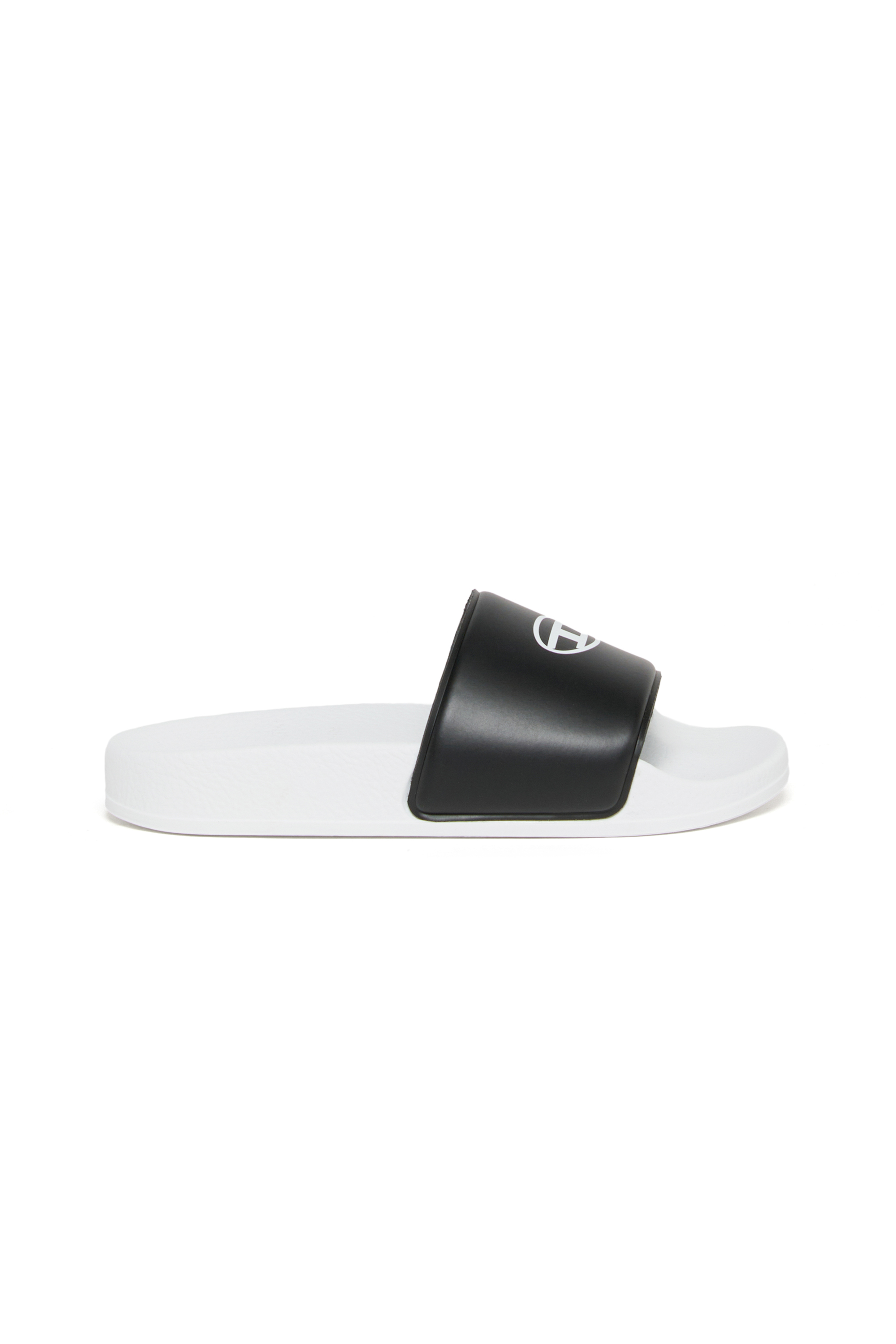 Diesel - SA-BWOVALF, SA-BWOVALF-Slides avec logo Oval D Mixte in Blanc - 1
