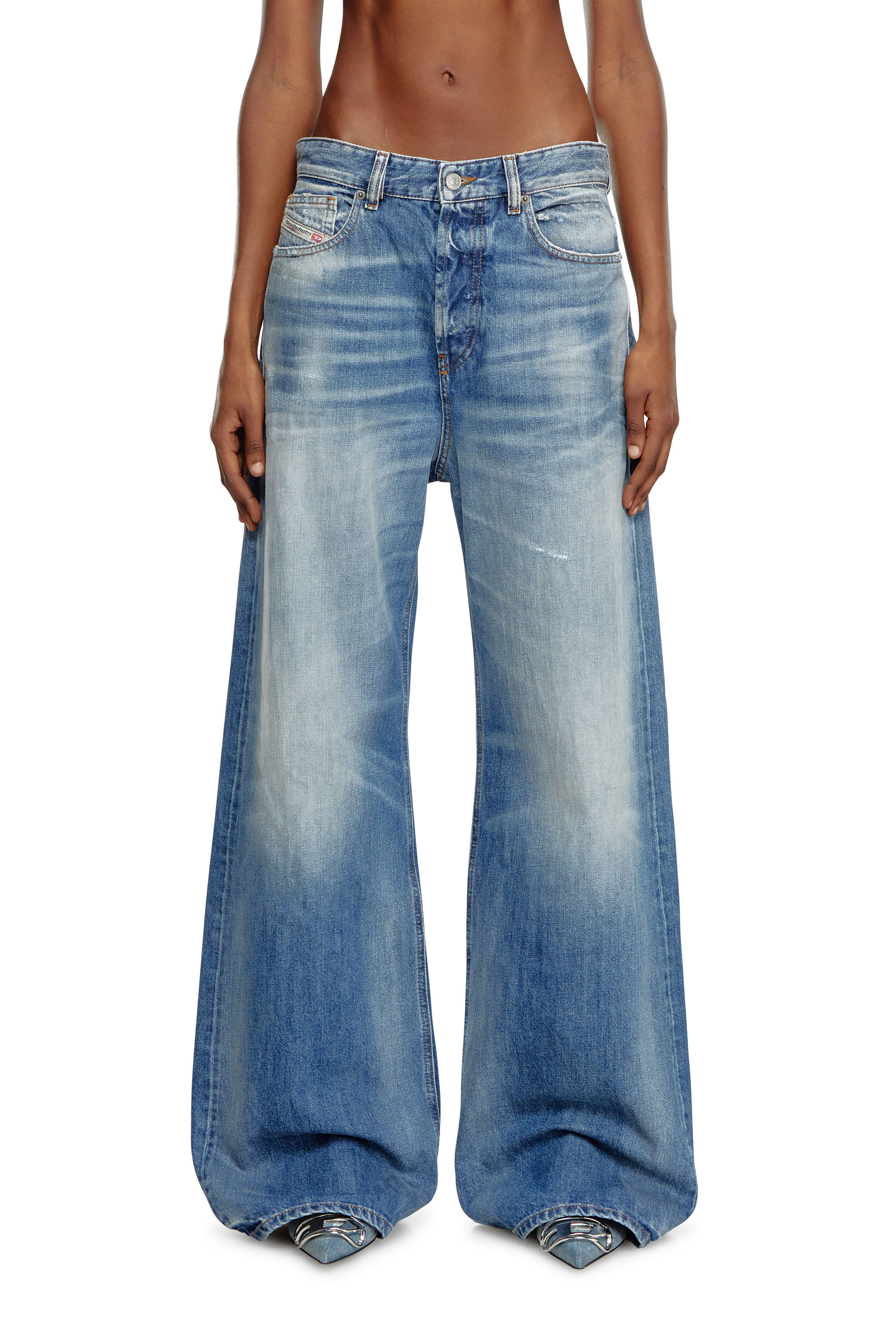 Diesel - Relaxed Jeans 1996 D-Sire 09J86 Femme, Bleu moyen - Image 2