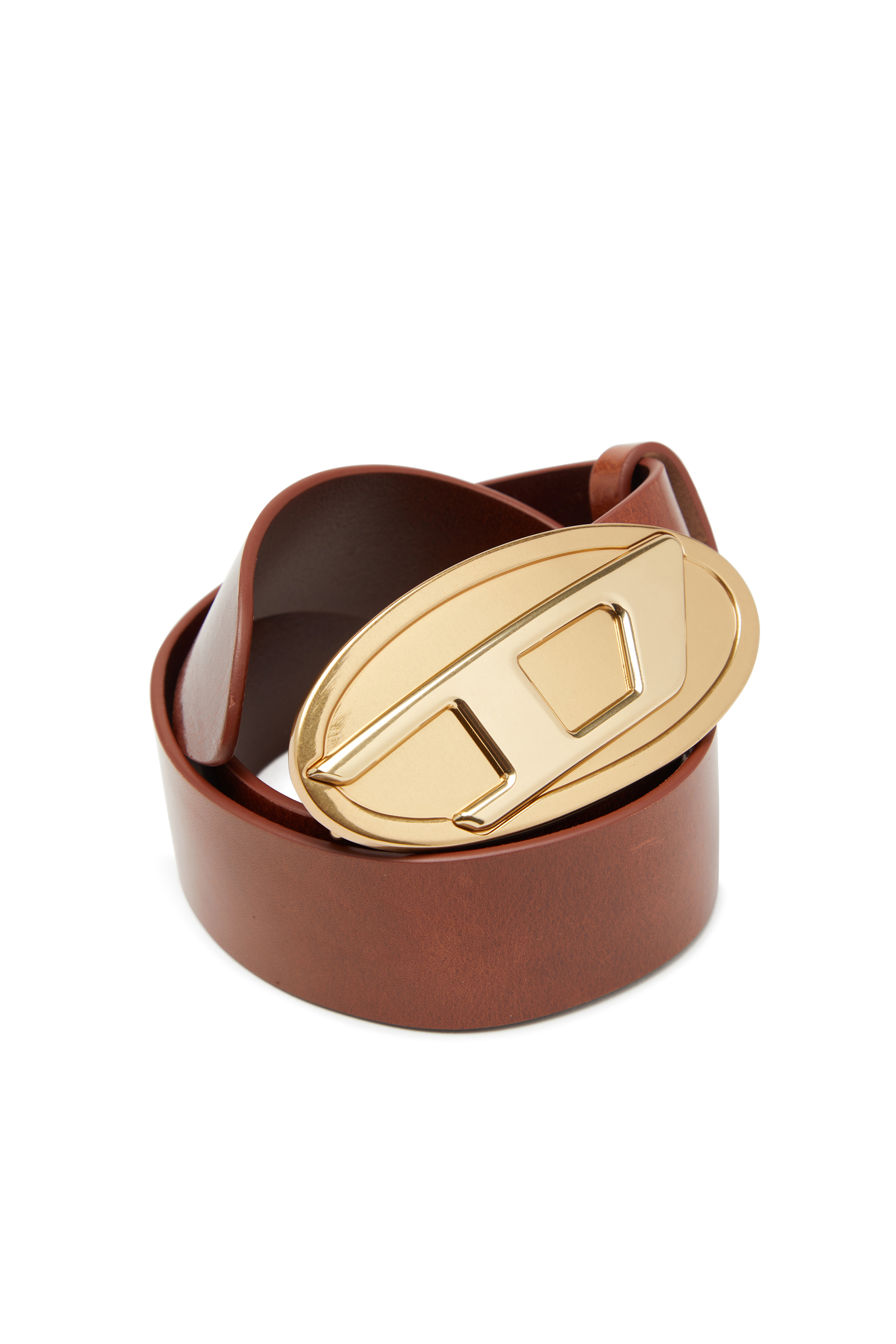 Diesel - B-1DR 2.0, Ceinture en cuir de 4 cm avec plaque Oval D Femme in Polychrome - 3