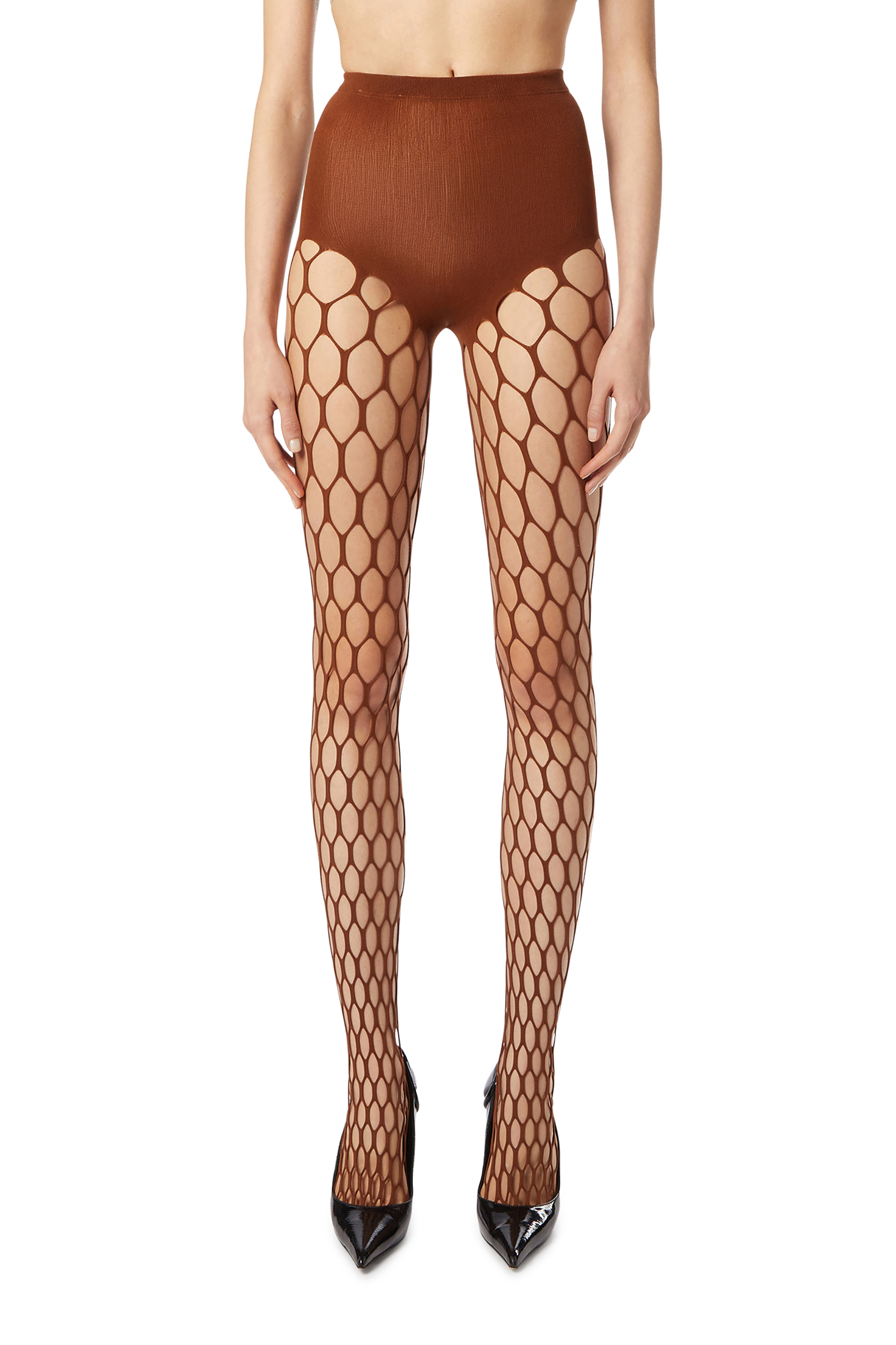 Diesel - M-ZORDA, Collants en maille extensible Femme in Marron - 2