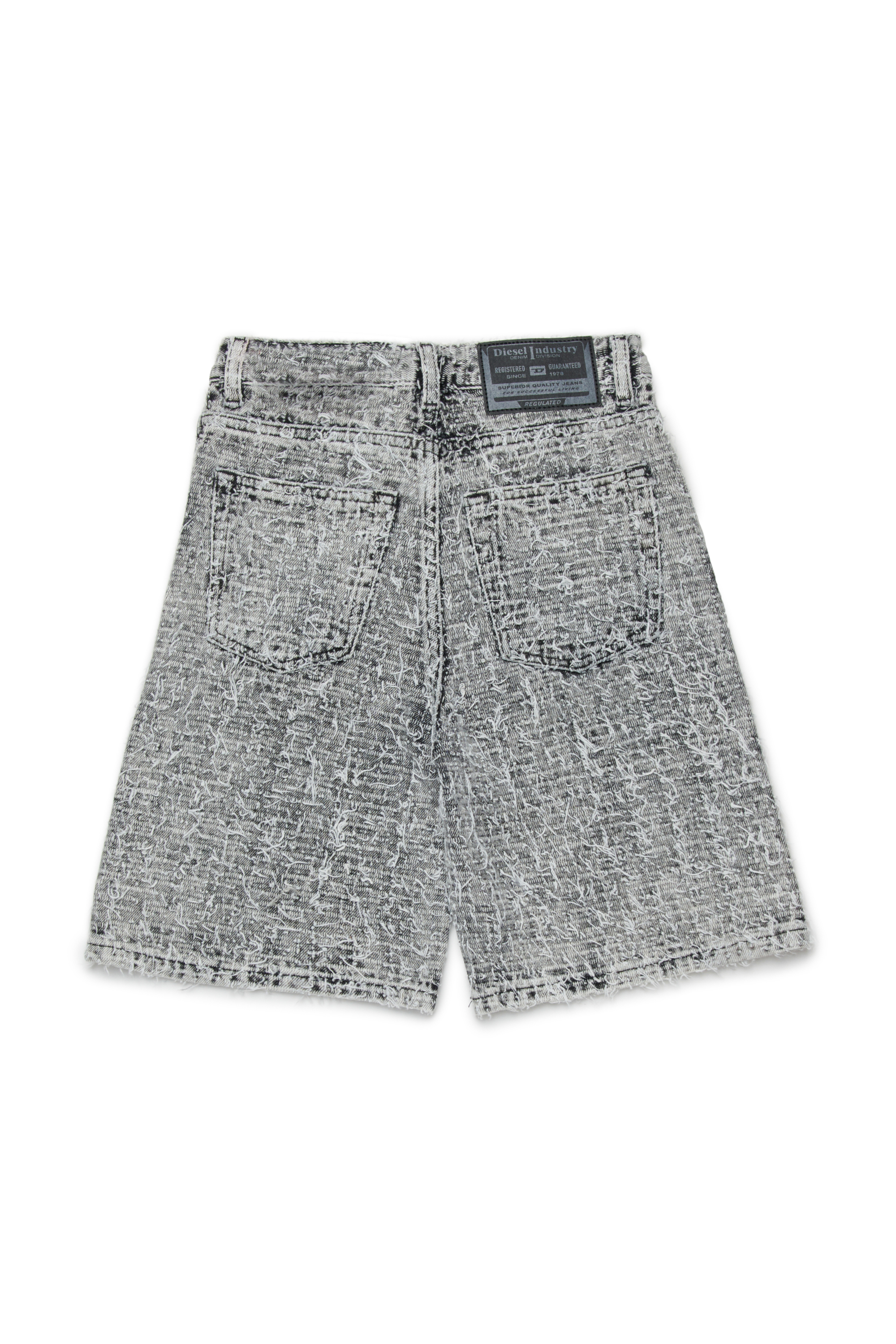 Diesel - D-ARGJX-SHORT-J, Shorts en denim avec finition textur&eacute;e Femme in Gris - 2