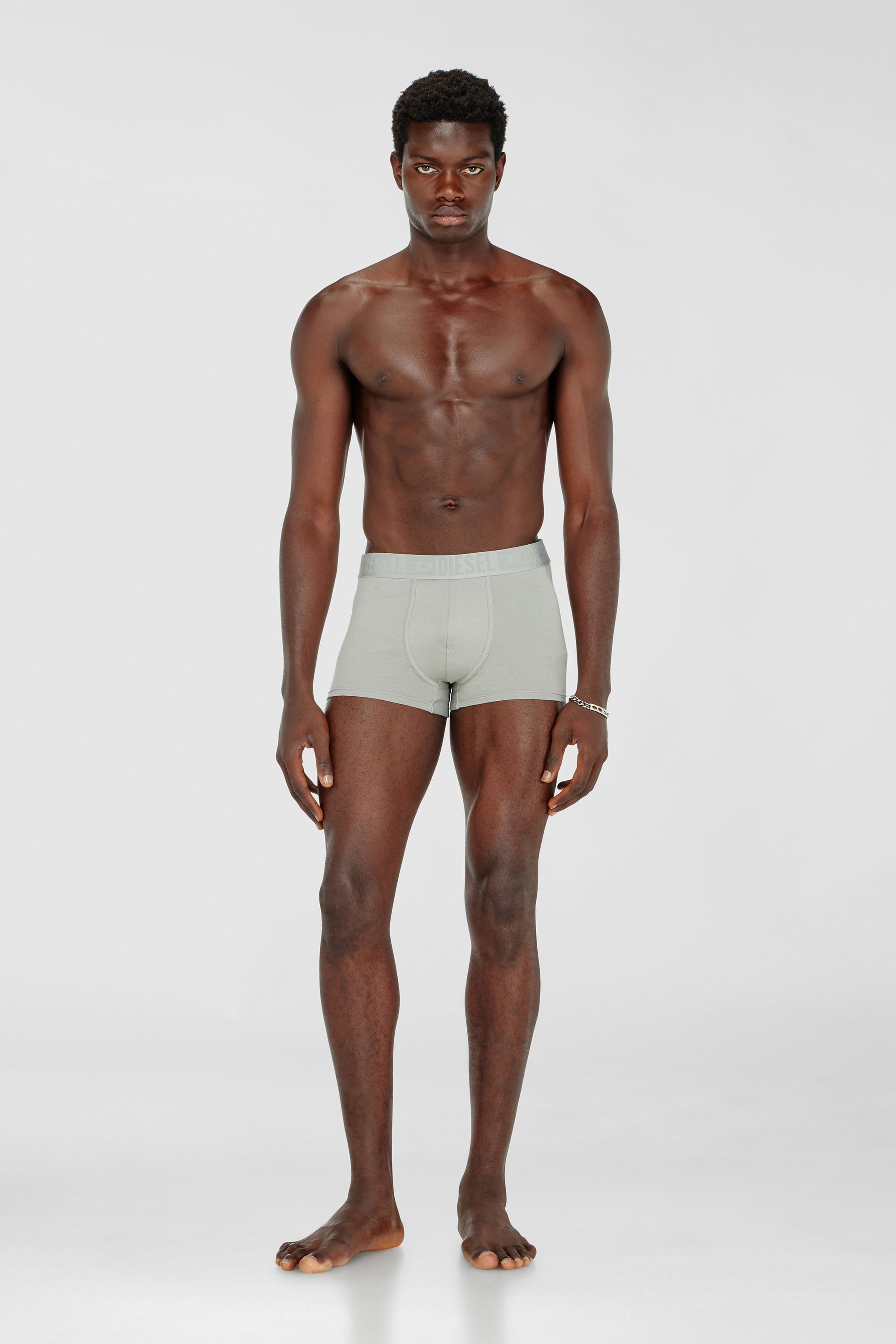 Diesel - MIKE-D-CORE-3PACK, Lot de trois boxers en coton stretch avec ceinture ton sur ton Homme in Gris - 2