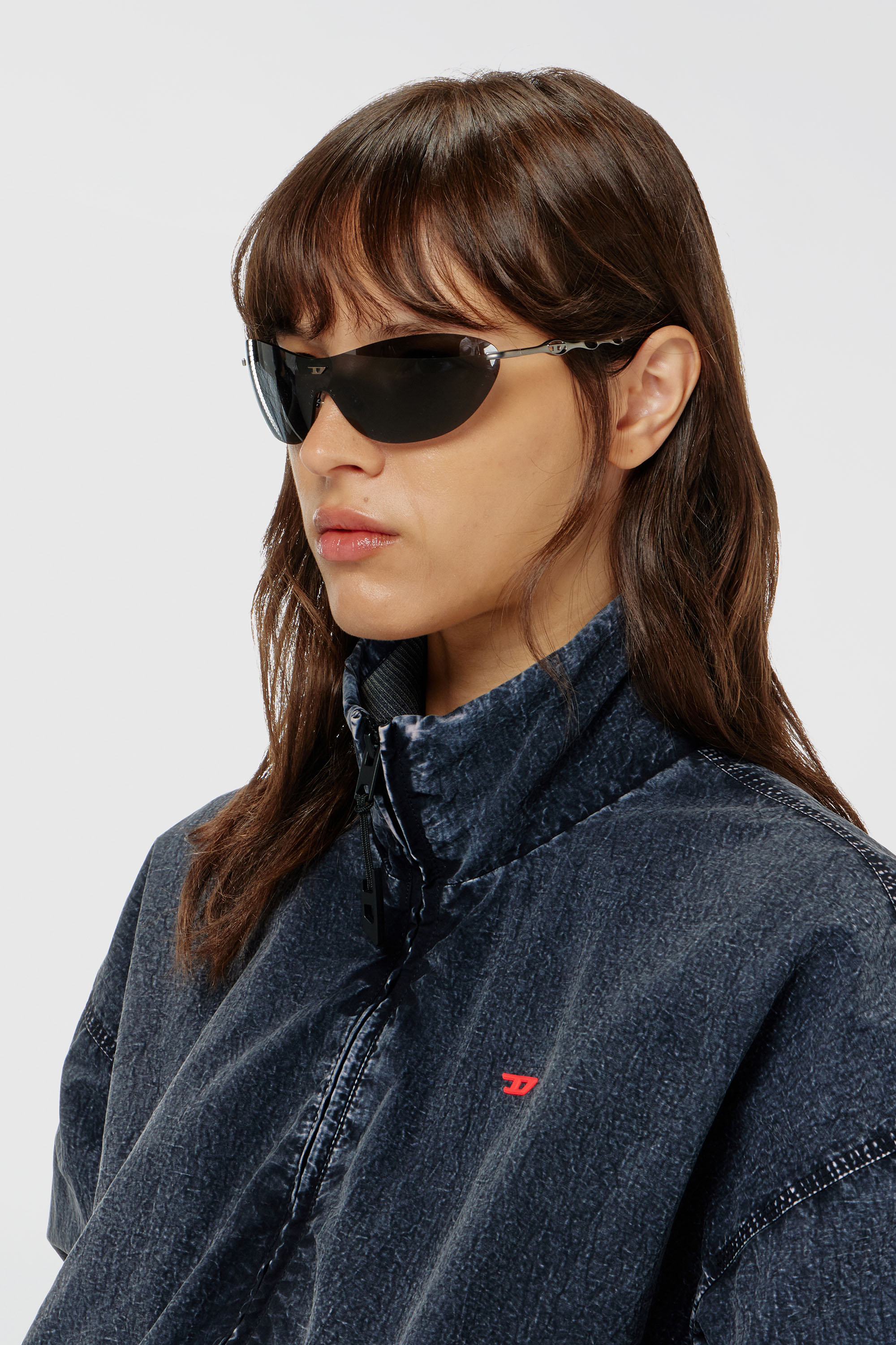 Diesel - G-LEAMER, Veste coupe-vent en taslan acid-washed Femme in Bleu - 5
