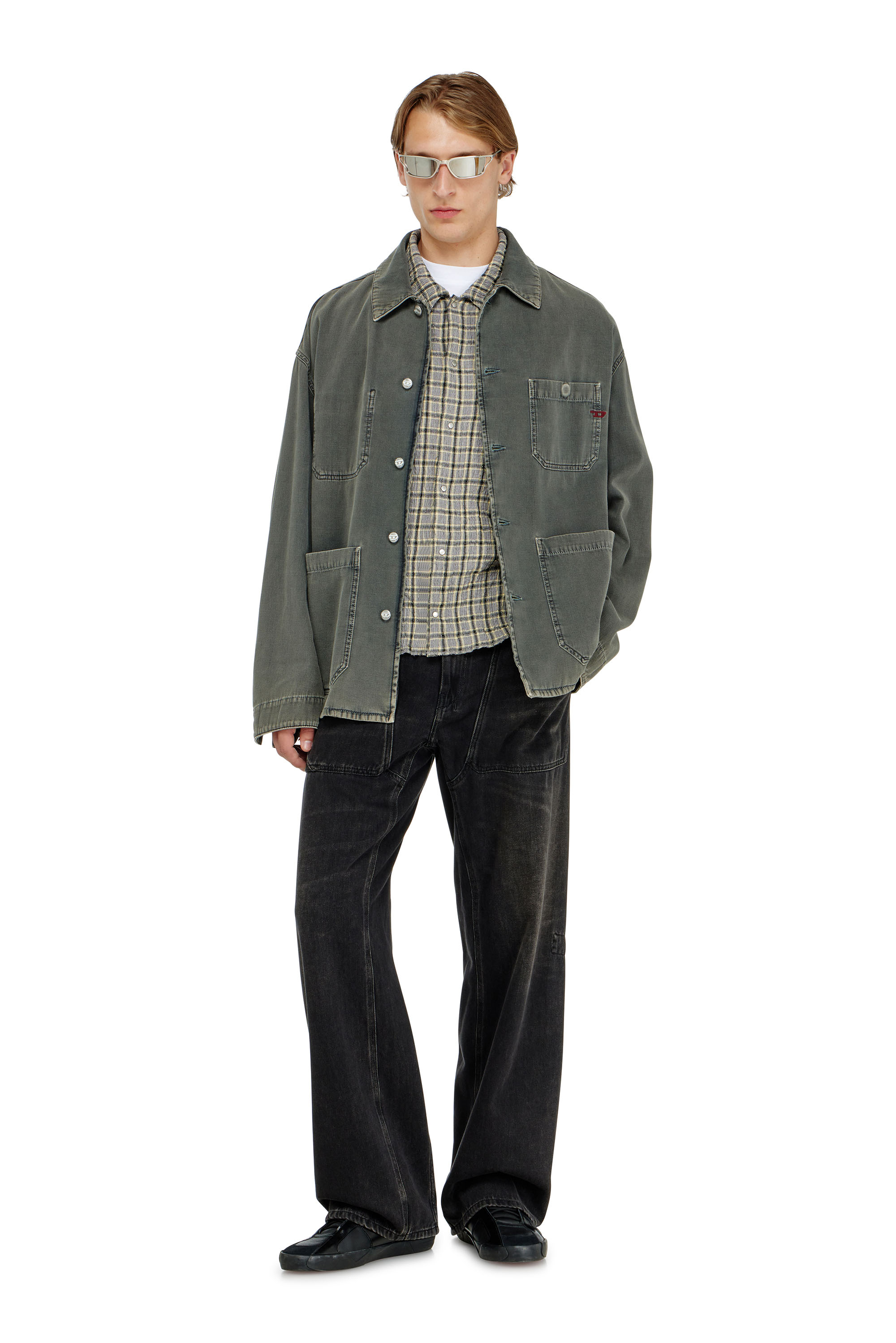 Diesel - S-SEERK, Chemise &agrave; carreaux effet seersucker Homme in ToBeDefined - 2