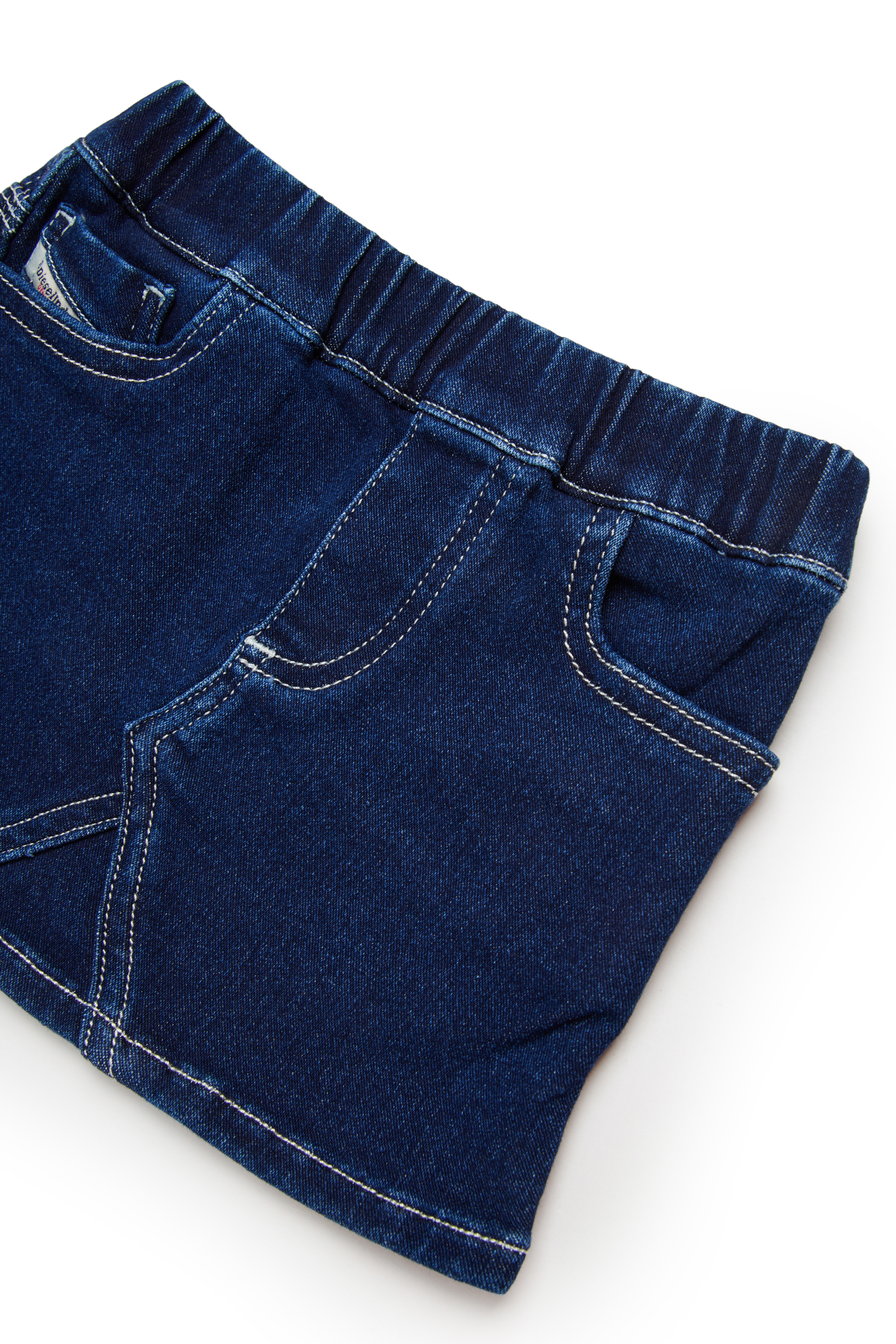 Diesel - GIRRYB JJJ, Jupe JoggJeans avec surpiq&ucirc;res contrastantes Femme in Bleu - 3