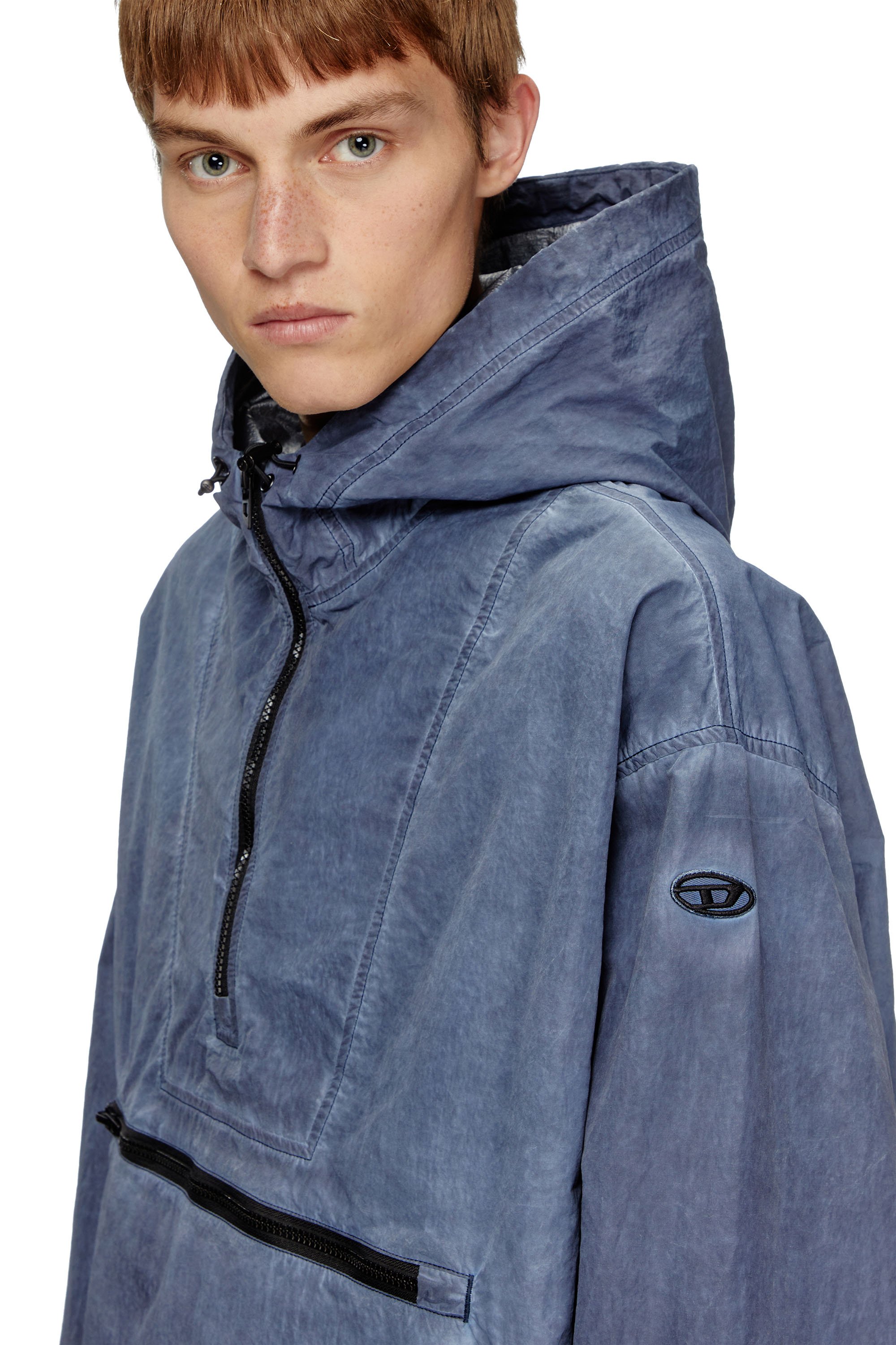 Diesel - J-NOODE-A, Veste anorak à capuche compressible Homme in Bleu - 5