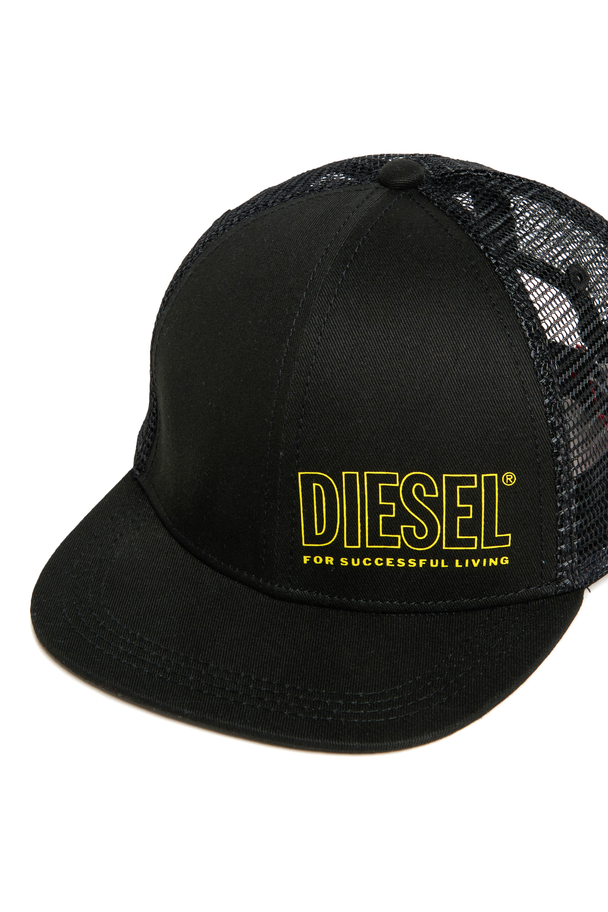 Diesel - FIDDIT, Casquette de baseball en coton et maille Homme in Noir - 3