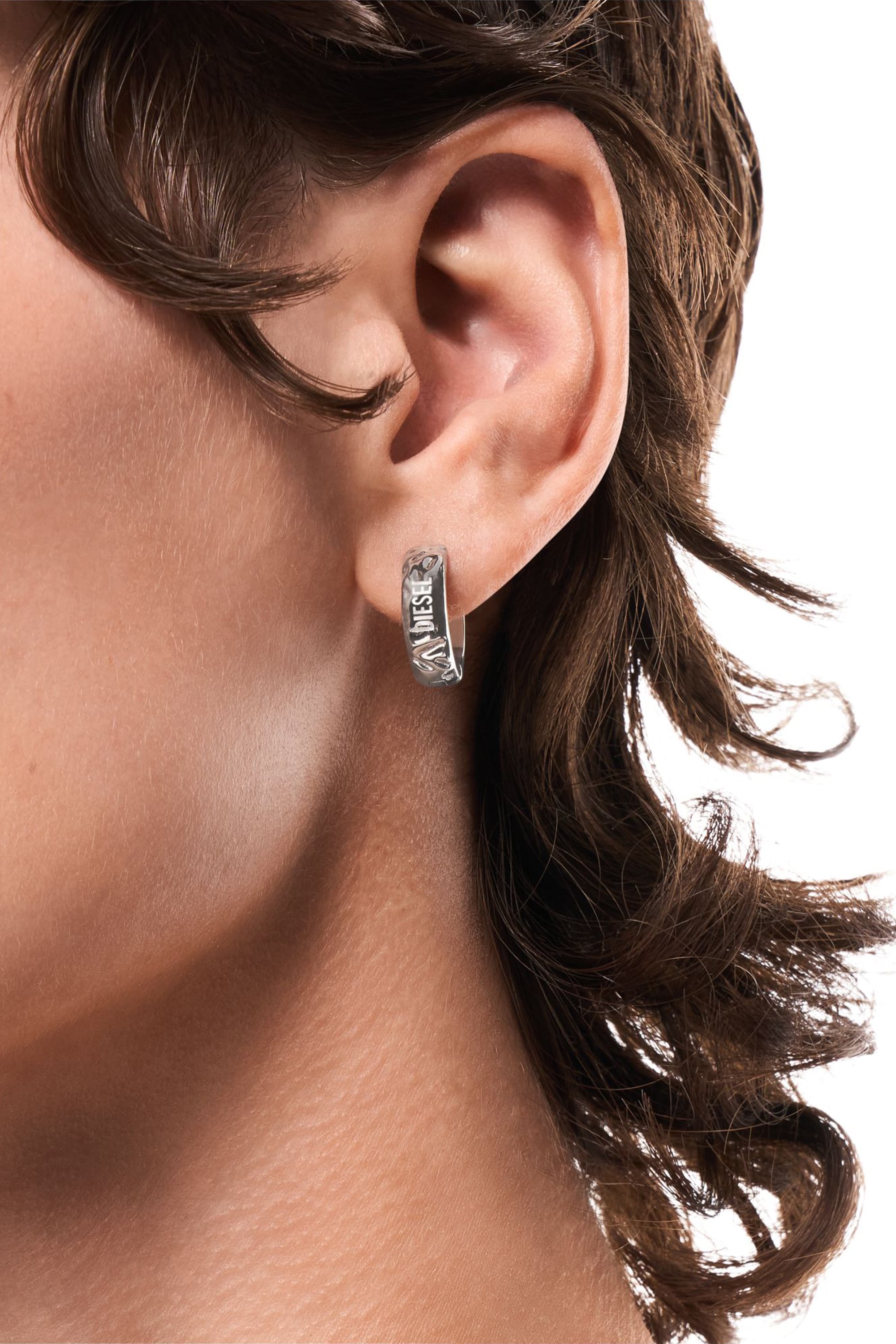 Diesel - DX1730040, Boucle d&rsquo;oreille cr&eacute;ole en acier inoxydable Mixte in Gris argent&eacute; - 3