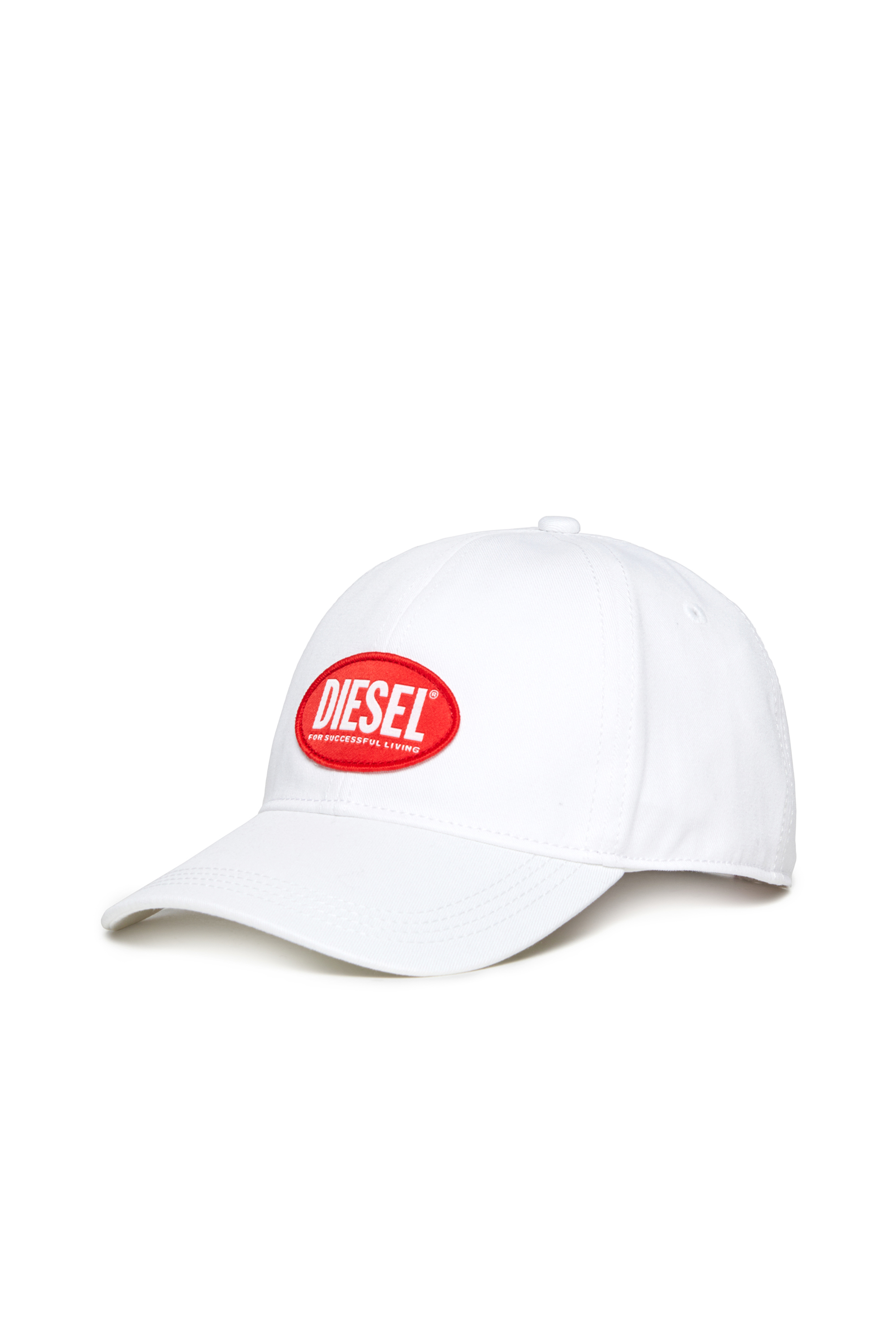 Diesel - FCORRYJACQWASH, Chapeau en coton avec logo Homme in Blanc - 1