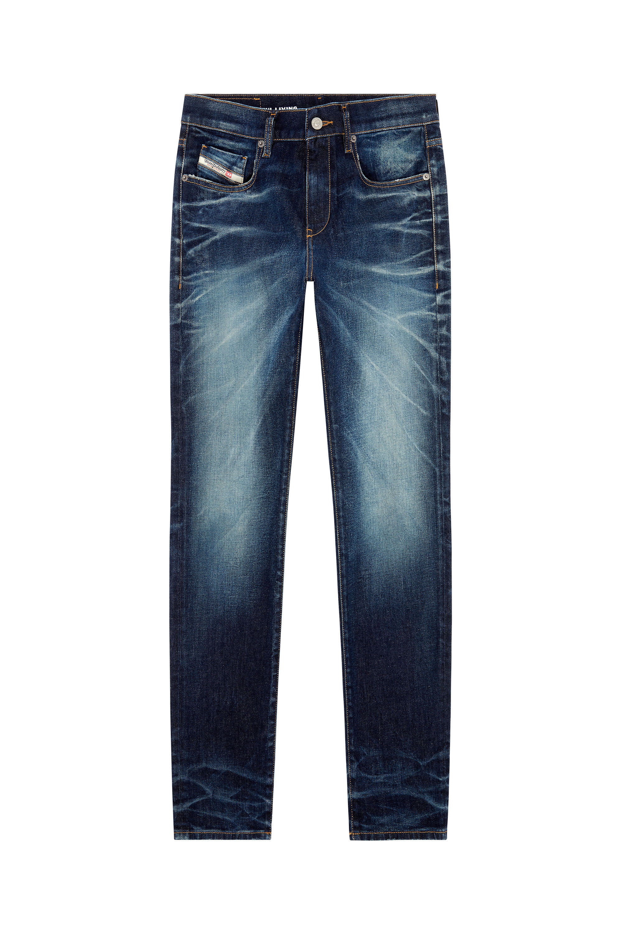 Diesel - Slim Jeans 2019 D-Strukt 09G29, Bleu Foncé - Image 5