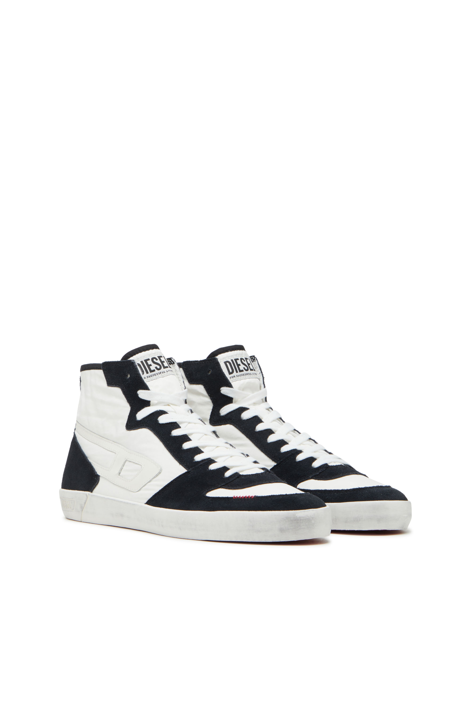 Diesel - S-LEROJI D-1 MID, S-Leroji D-Sneakers montantes matelassé en ripstop et cuir suédé Homme in Polychrome - 2