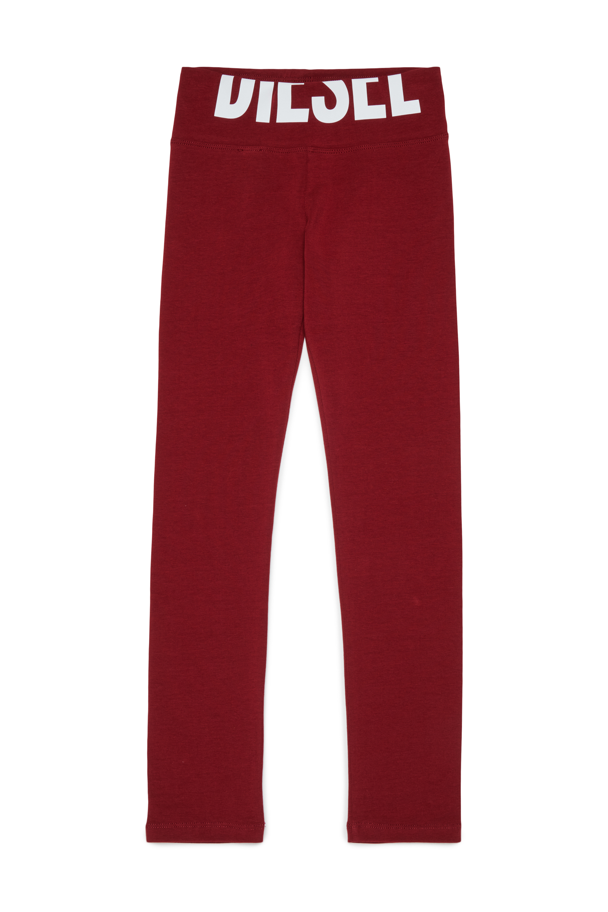 Diesel - PCEFY, Leggings en coton avec logo d&eacute;coup&eacute; Femme in Rouge - 1