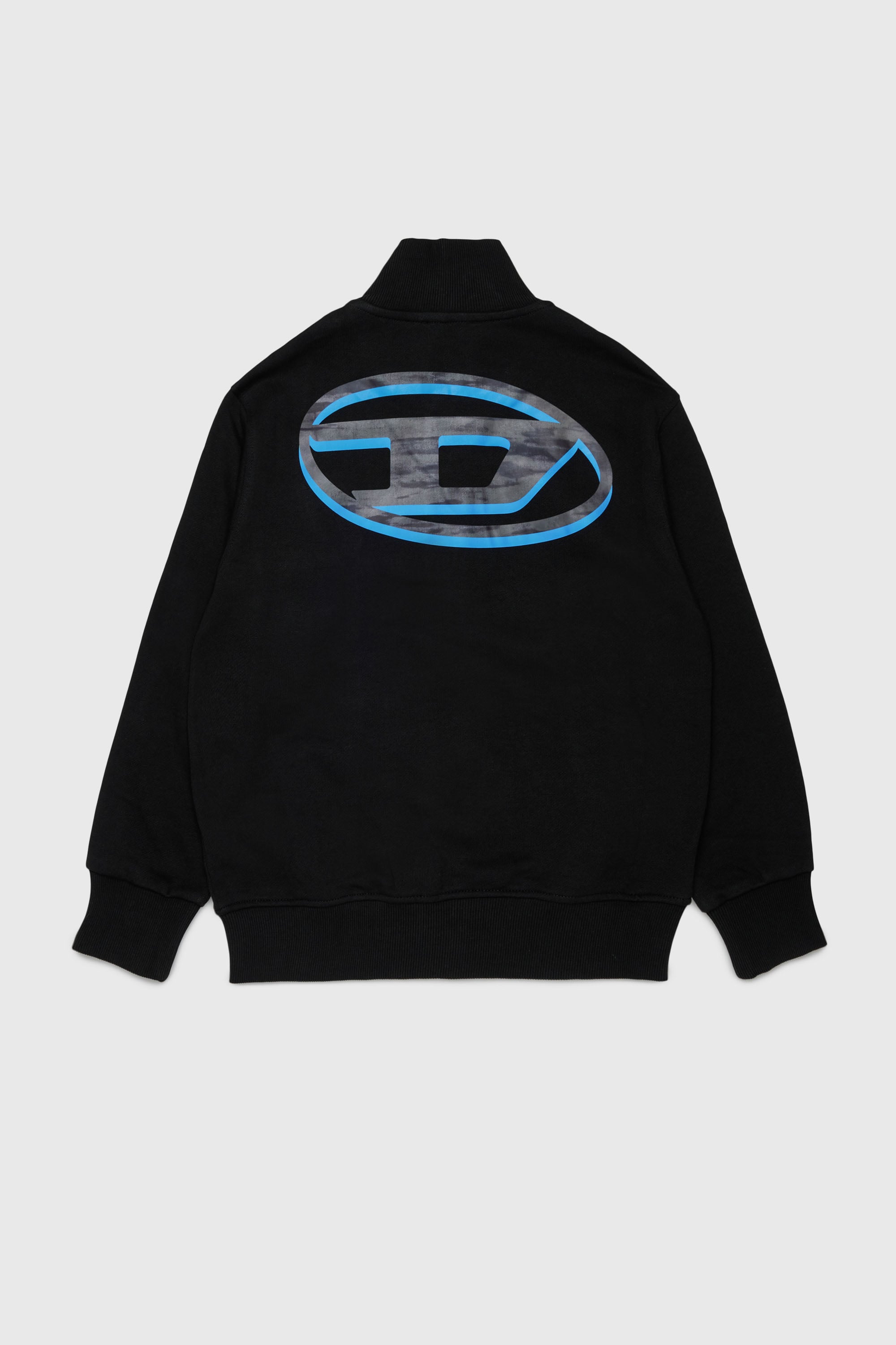 Diesel - SVELLYZIP OVER, Sweatshirt zipp&eacute;e avec imprim&eacute; Oval D bicolore Homme in Noir - 2