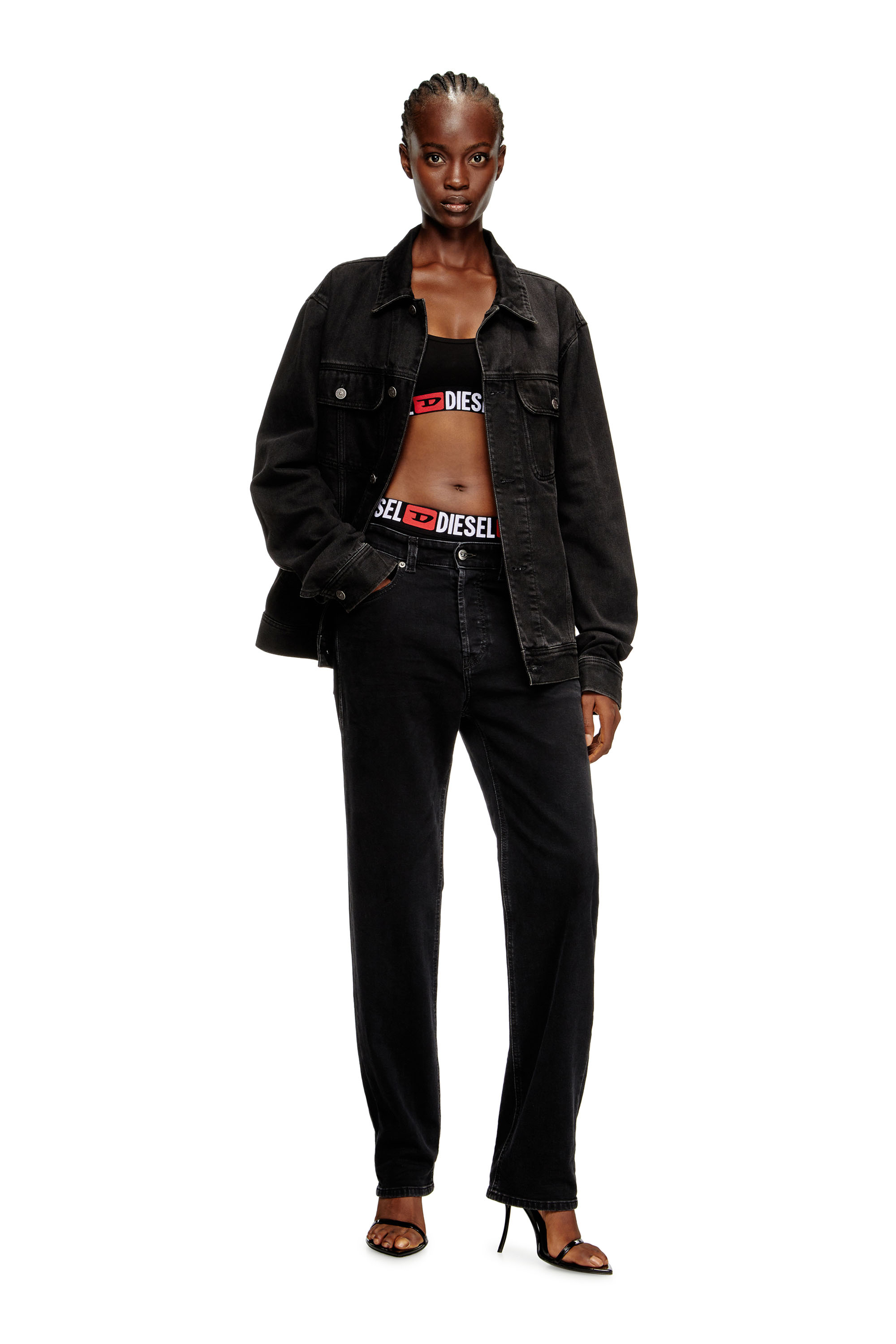 Diesel - UFSB-ORIBA, Bralette avec bande logo Femme in Noir - 4