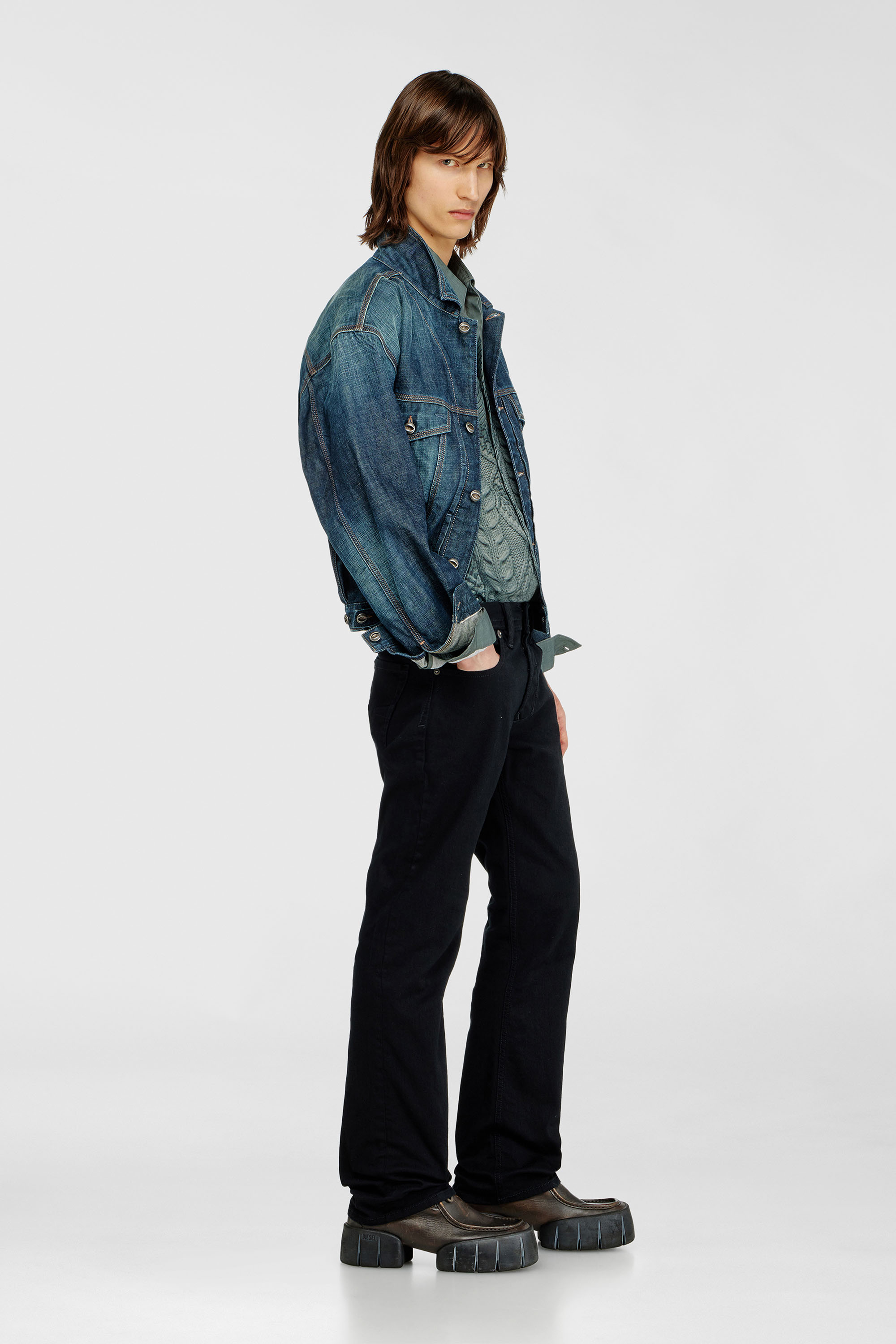Diesel - Regular Jeans 1985 Larkee 0688H Homme, Noir/Gris fonc&eacute; - Image 2