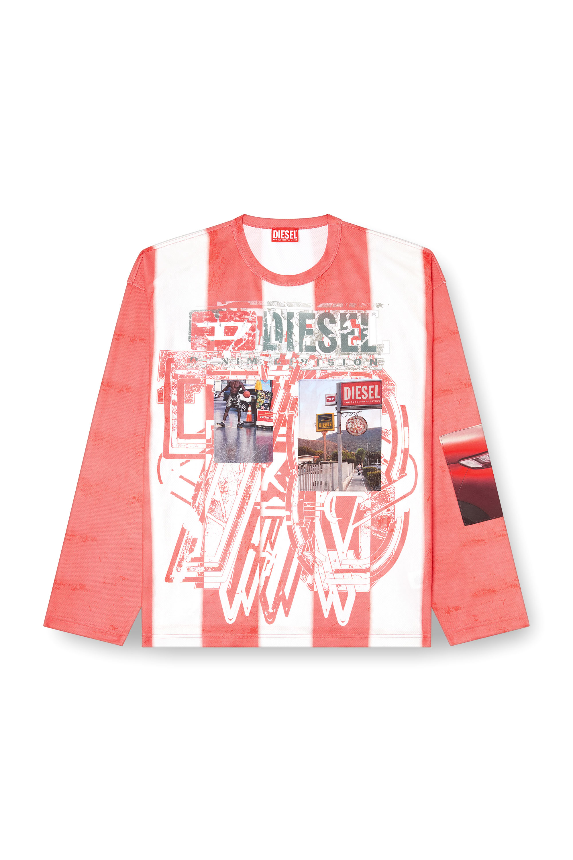 Diesel - T-RUBY, T-shirt à manches longues rayé avec empiècements photo Homme in Polychrome - 3