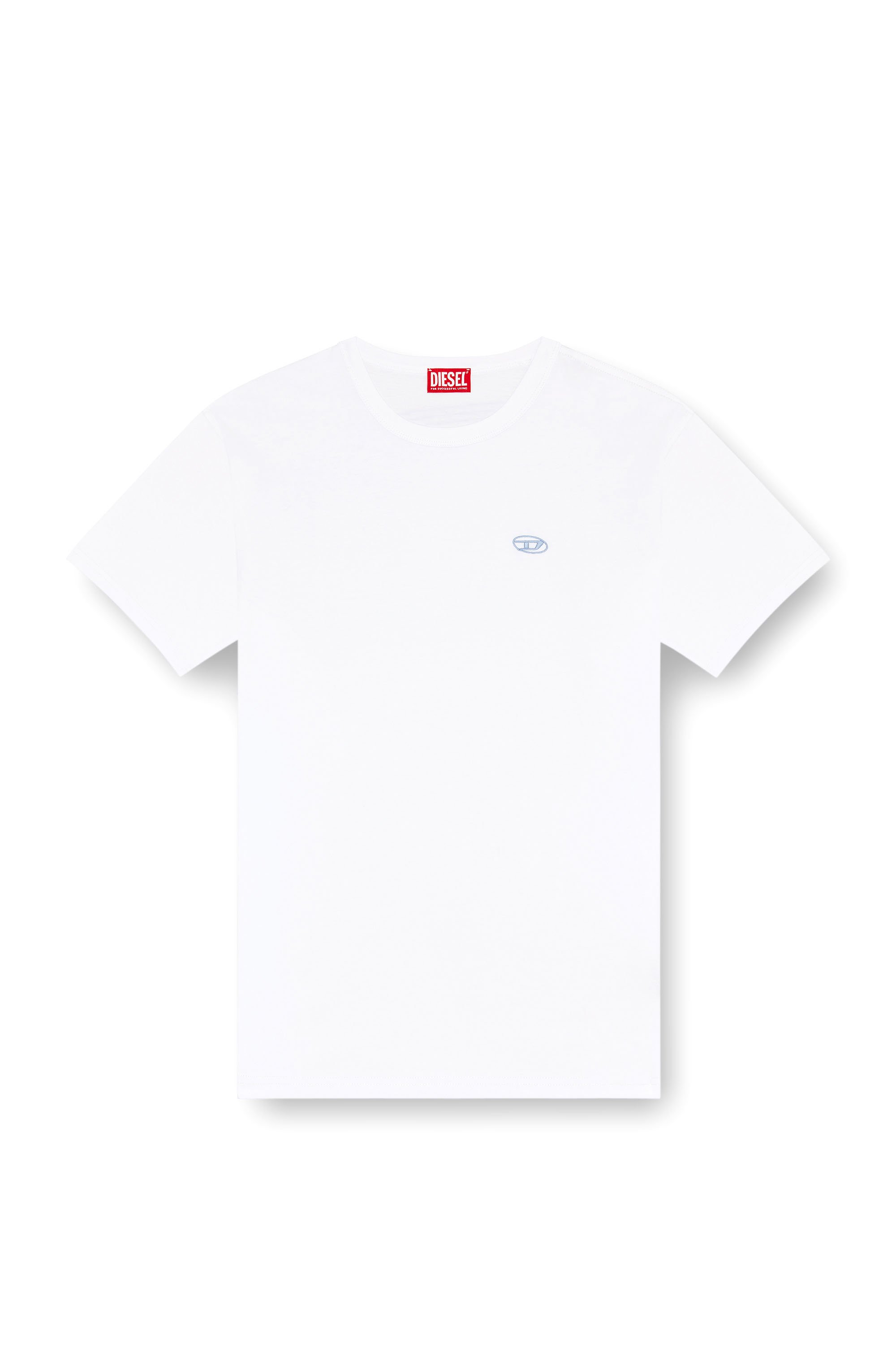 Diesel - T-BOXT-K18, Homme T-shirt avec imprimé Oval D et broderie in Blanc - Image 3