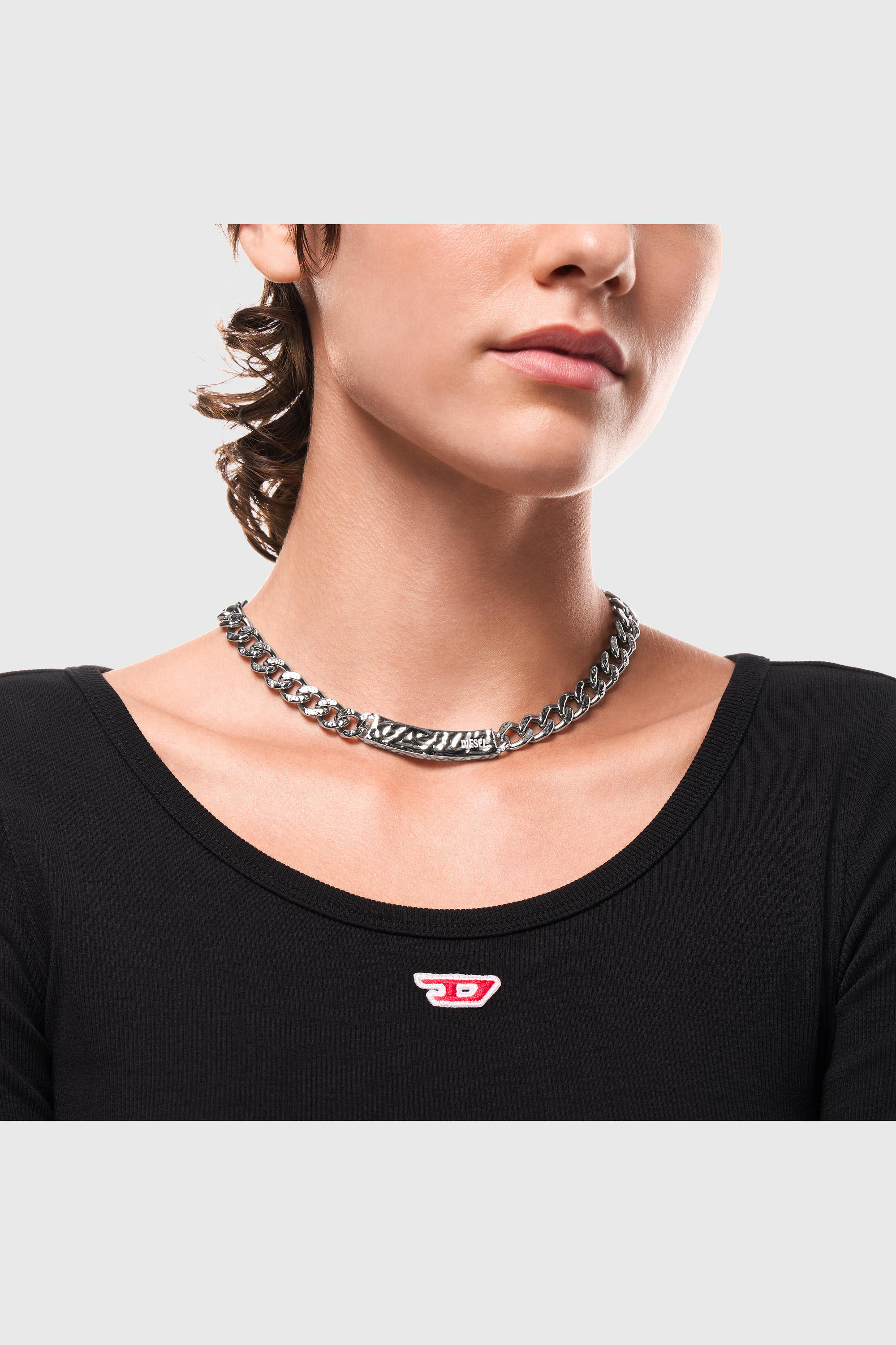 Diesel - DX1733040, Collier cha&icirc;ne en acier inoxydable Mixte in Gris argent&eacute; - 4