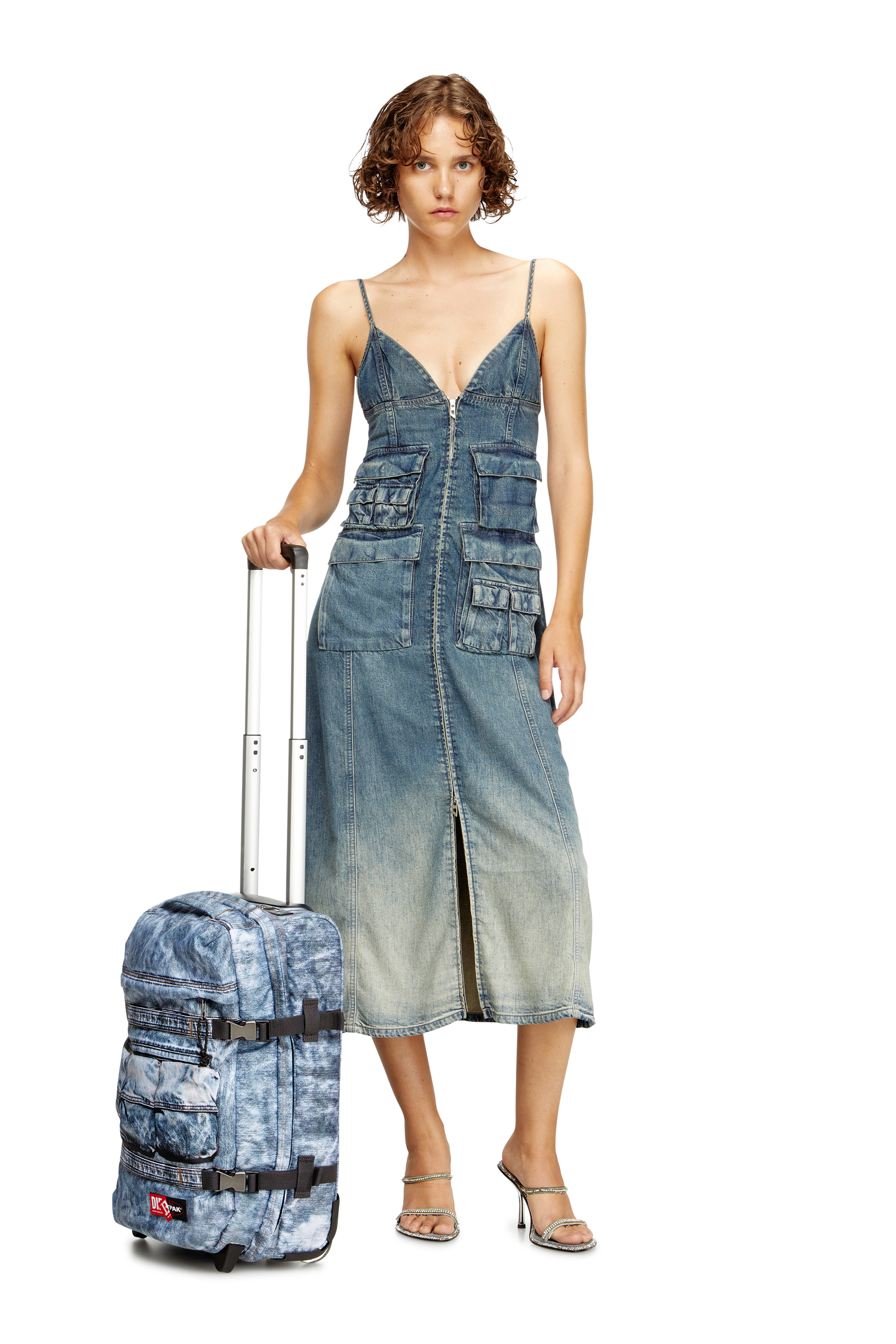Diesel - DIESEL TRANSIT'R S, Bagage cabine en denim trompe-l'&oelig;il Mixte in Bleu - 1