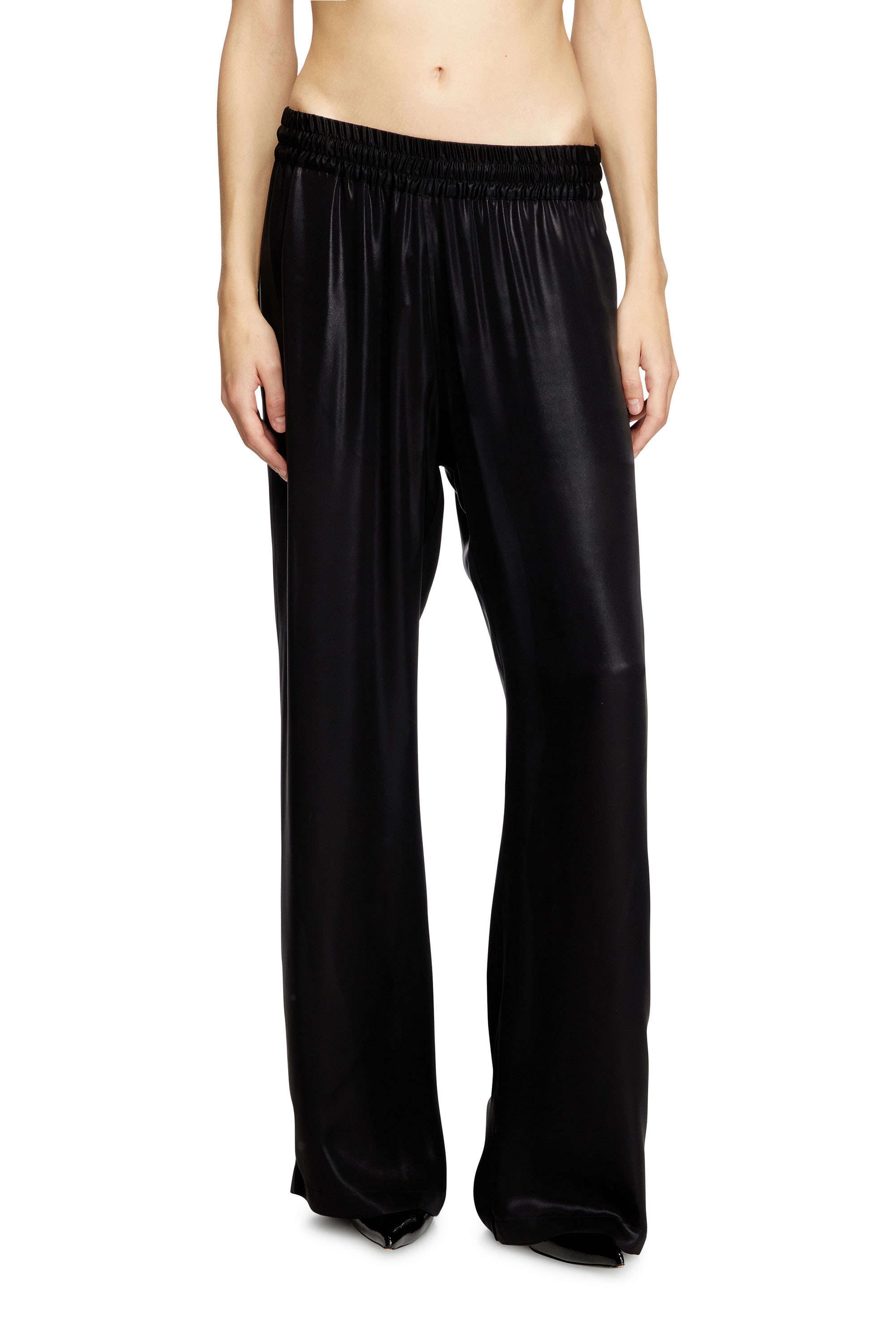 Diesel - P-DREYER-C-WN-Q1, Pantalon de survêtement en satin Femme in Noir - 1