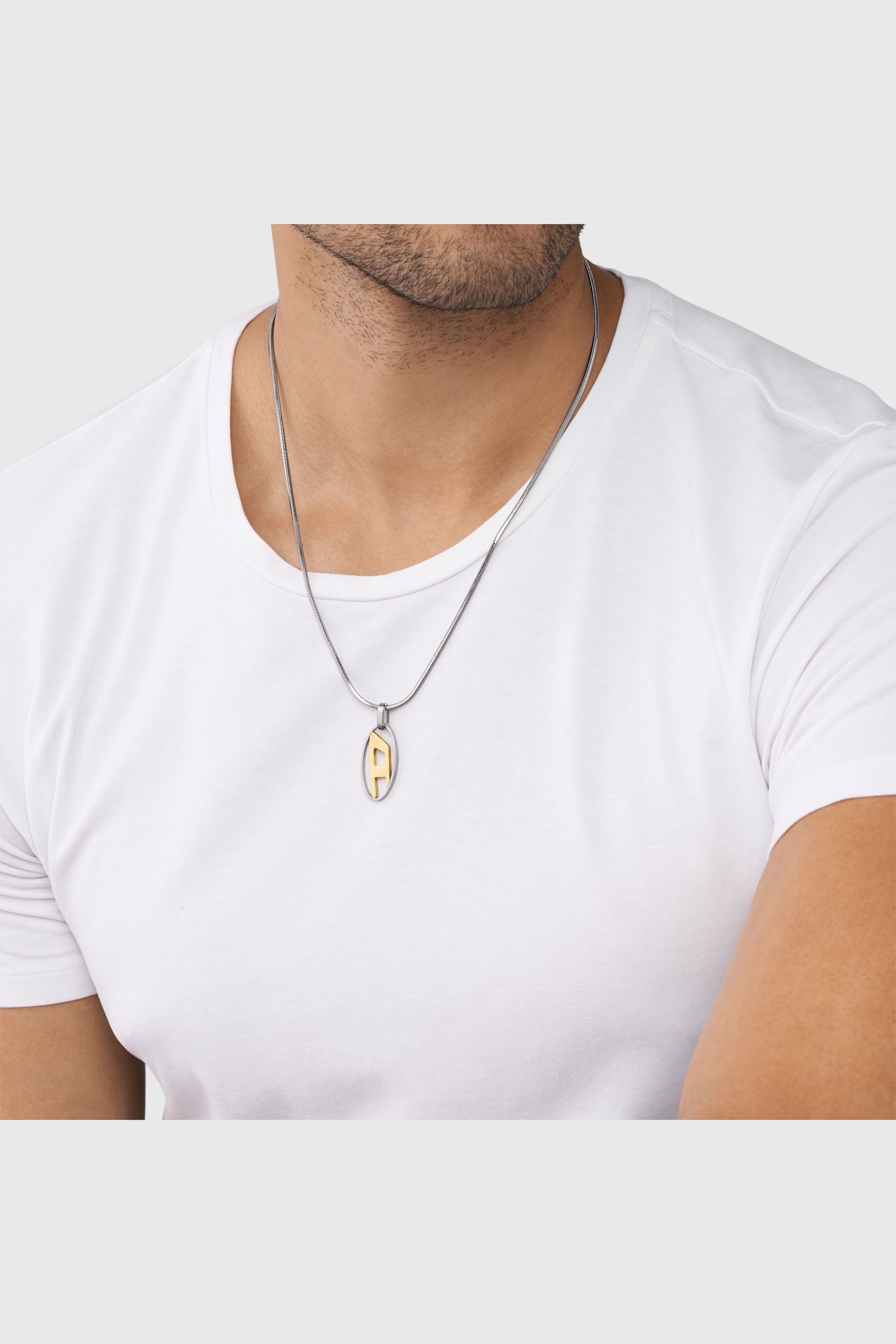 Diesel - DX1421, Collier pendentif en acier inoxydable bicolore Mixte in Gris argent&eacute; - 3