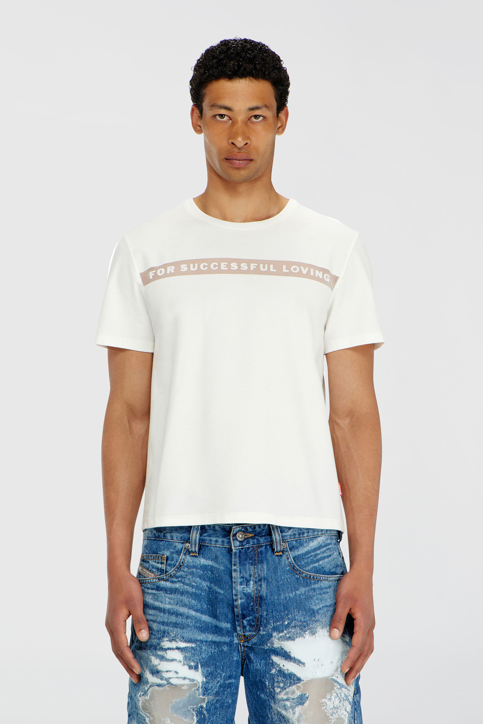 Diesel - PR-T-NOTS-CHI-R, T-shirt avec logo For Successful Loving Mixte in Blanc - 1