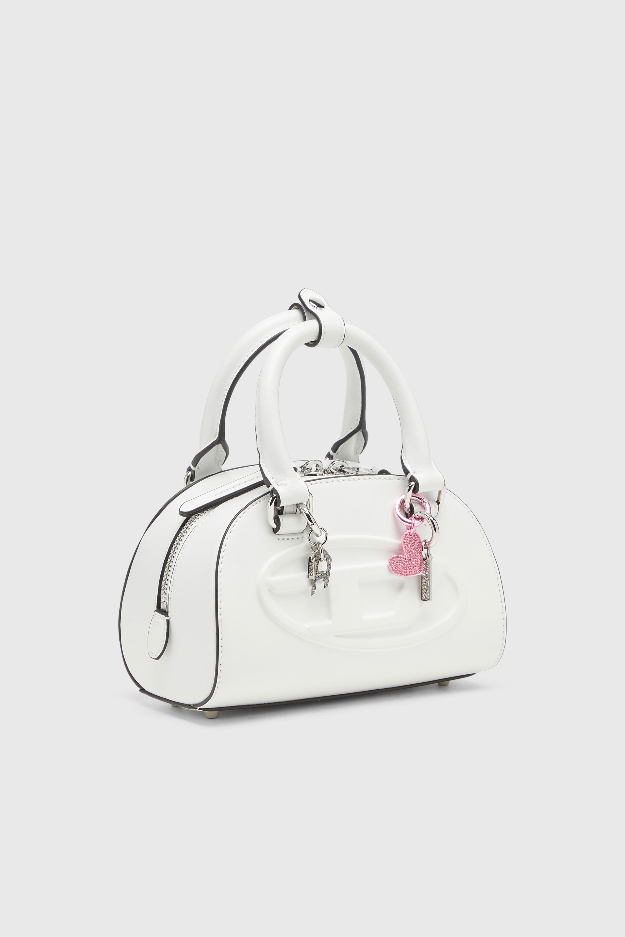Diesel - CHARM-HEART, Breloque c&oelig;ur en m&eacute;tal avec strass Femme in Rose - 3