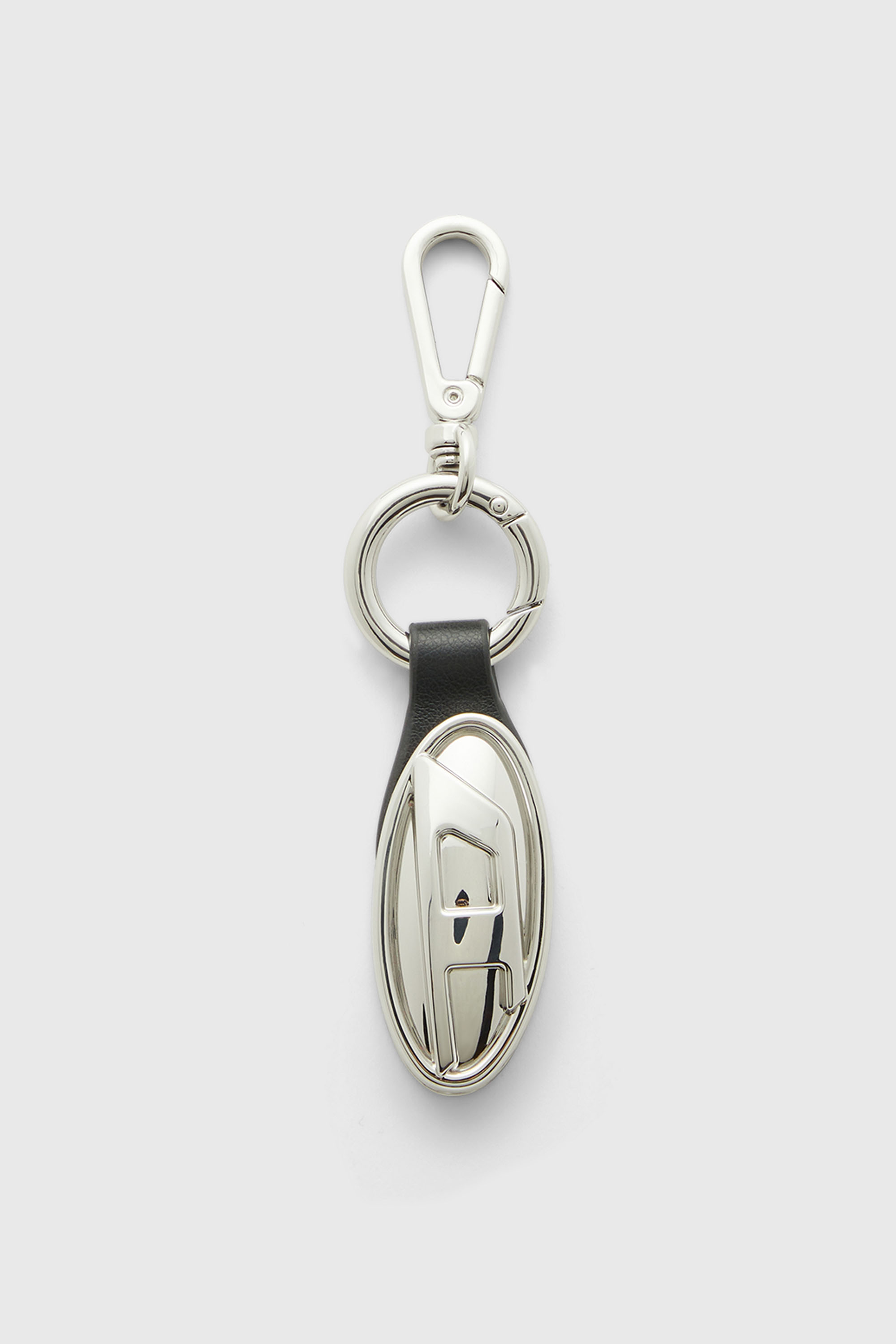 Diesel - GRAB-D 2.0 CHARM, Porte-cl&eacute;s en m&eacute;tal avec plaque ovale Femme in Gris argent&eacute; - 1