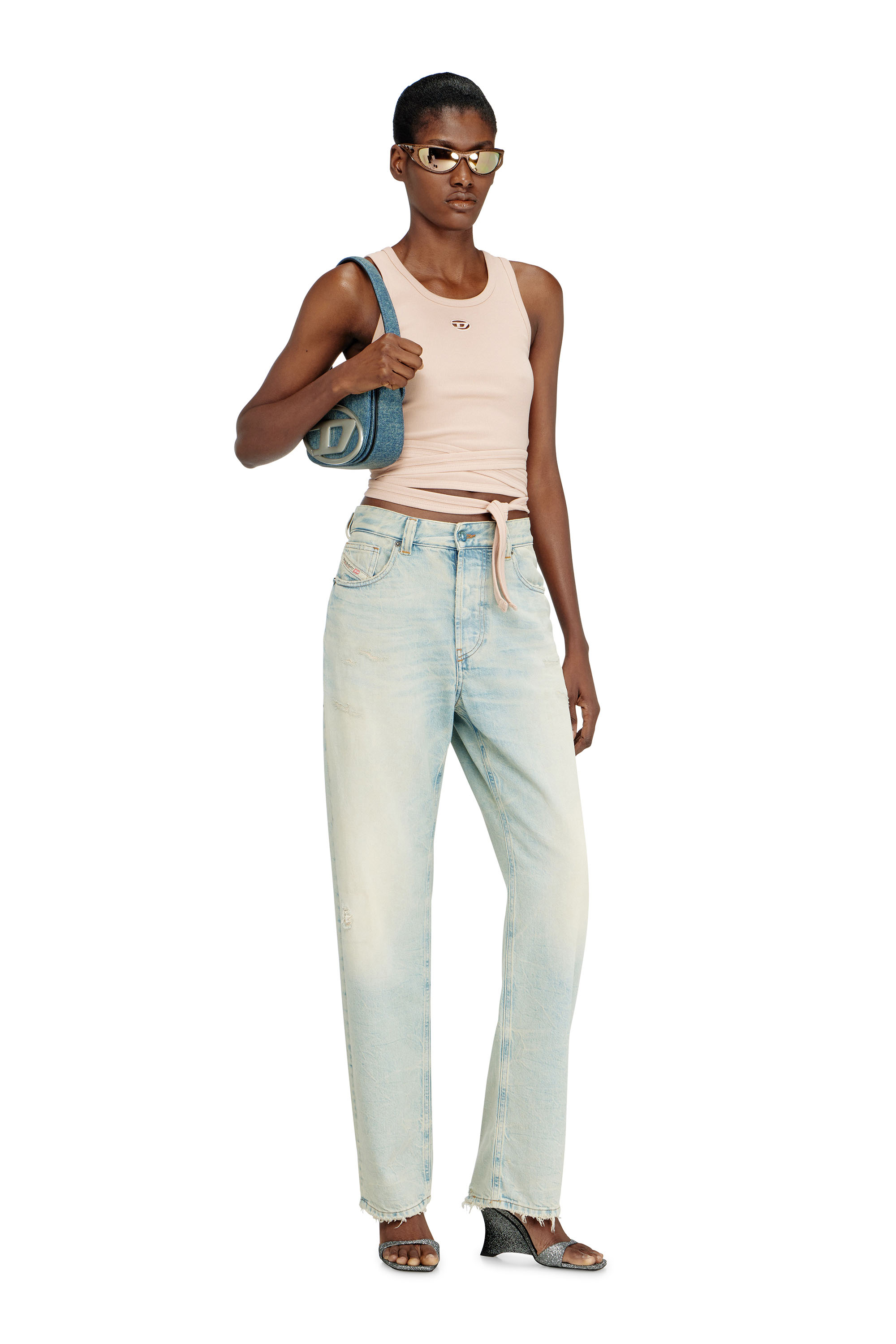 Diesel - 1DR, 1DR-Sac &eacute;paule iconique en denim solaris&eacute; Femme in Bleu - 2