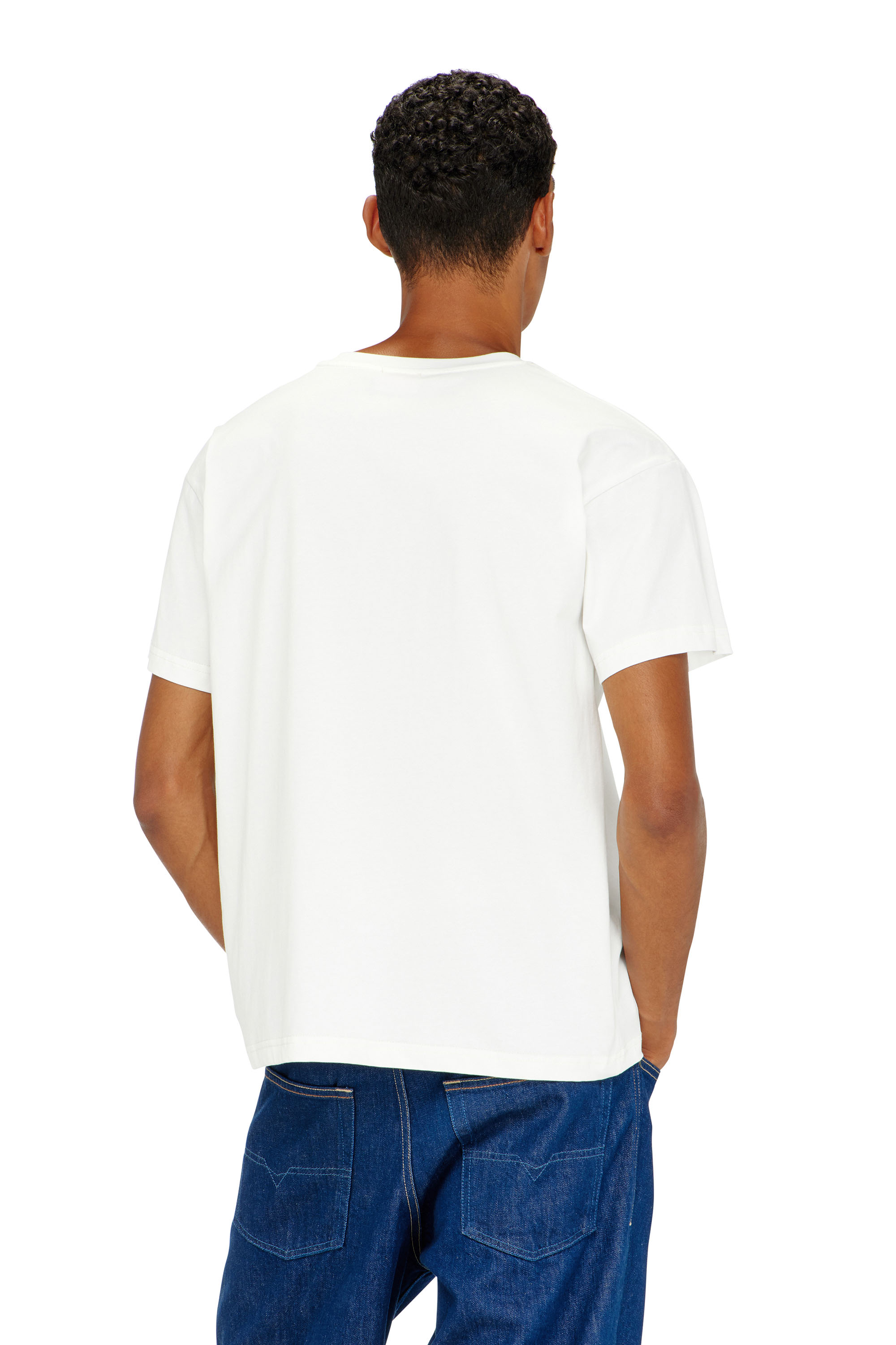 Diesel - T-NORM-PIPING, T-shirt avec passepoil contrastant Homme in Blanc - 4