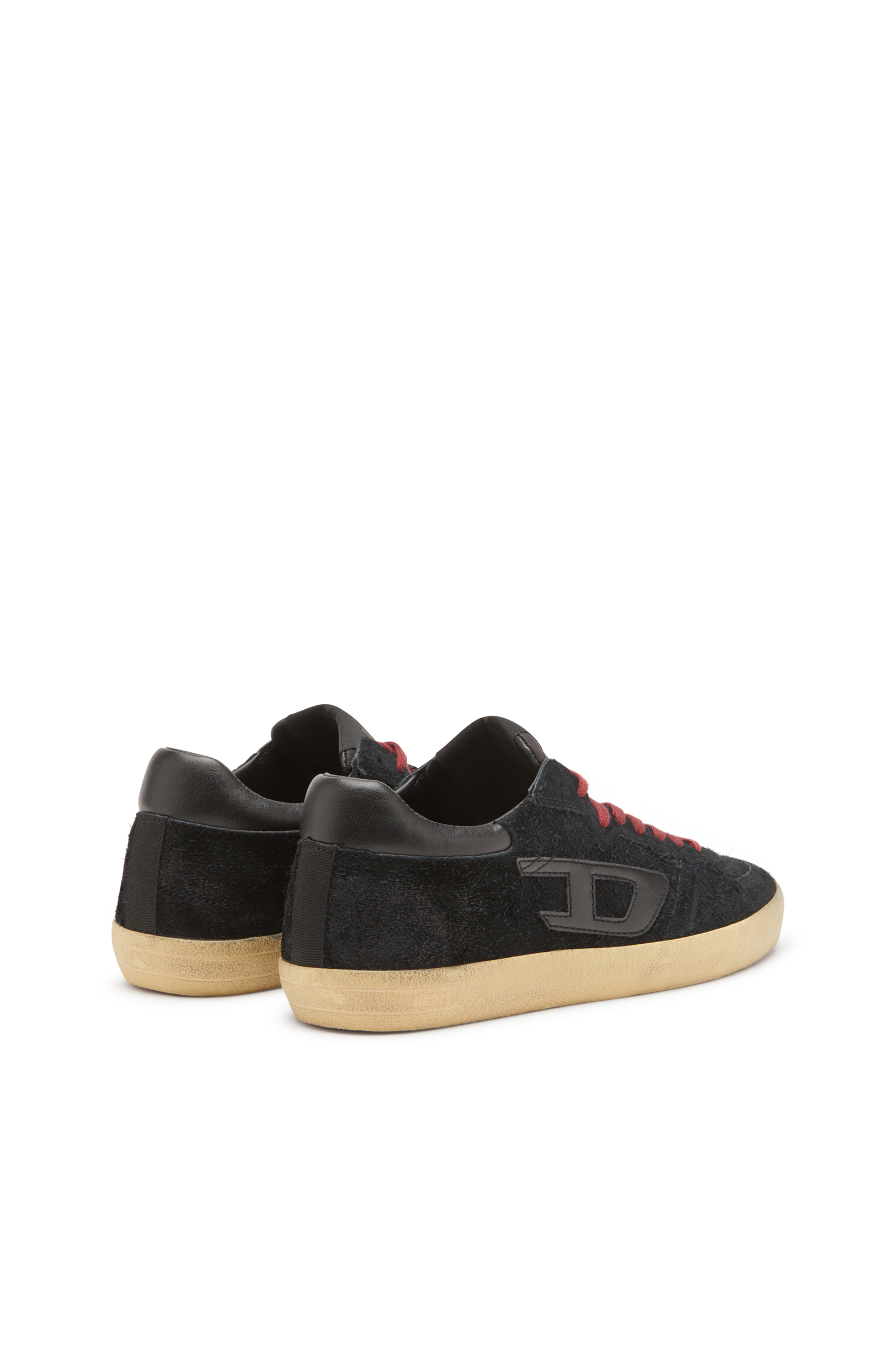 Diesel - S-LEROJI LOW, Man's S-Leroji-Distressed sneakers in hairy suede in Black - 3