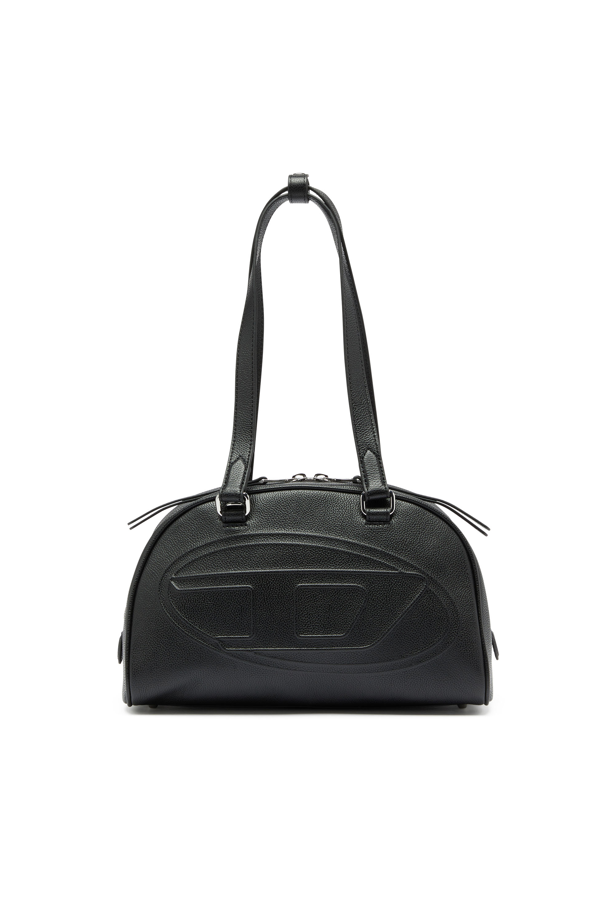 Diesel - 1DR DOME SHOULDER, 1DR Dome - Sac Boston en cuir avec logo emboss&eacute; Mixte in Noir - 1