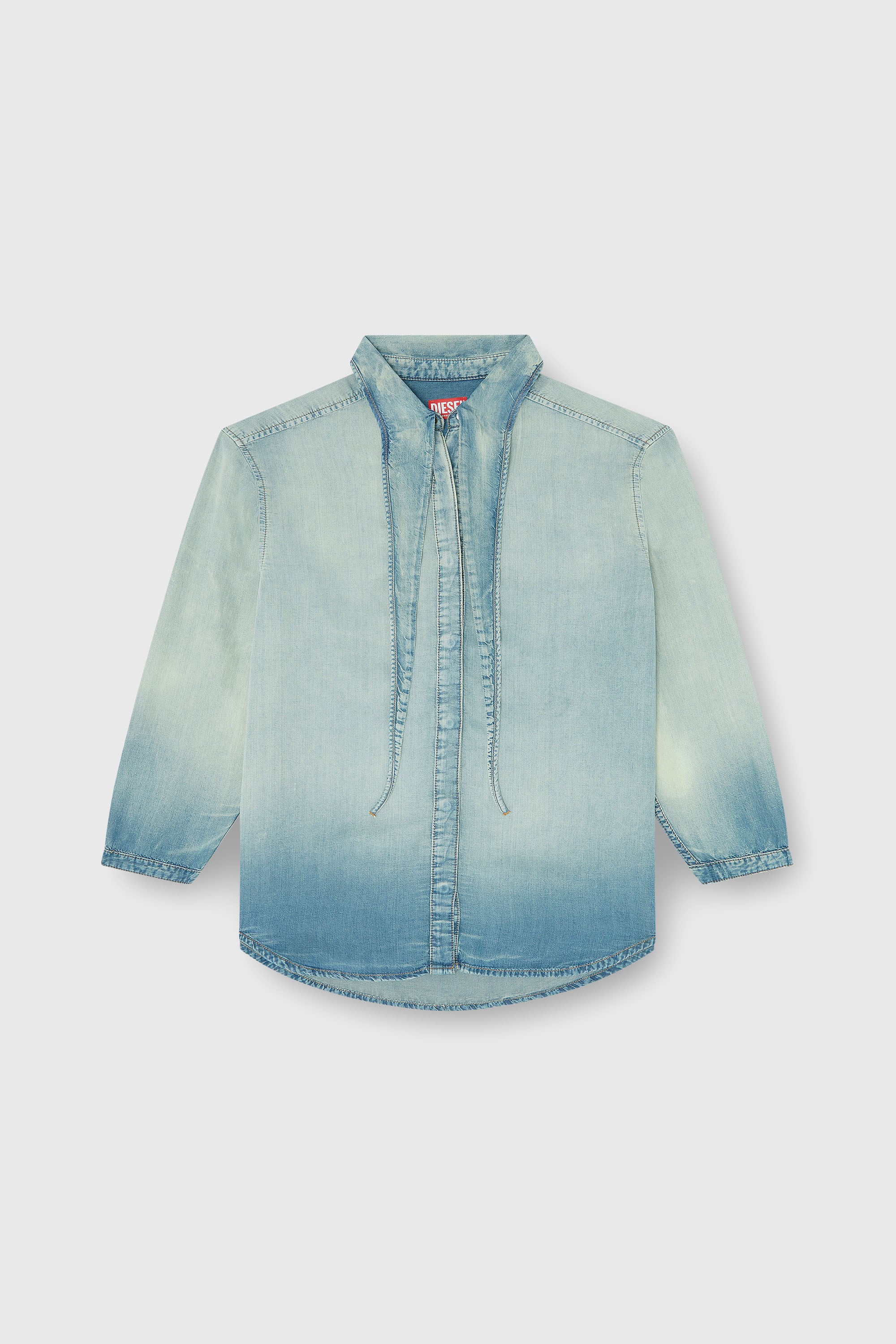Diesel - DE-ARVEN-S1, Chemise en denim fluide marbr&eacute; Femme in Bleu - 2