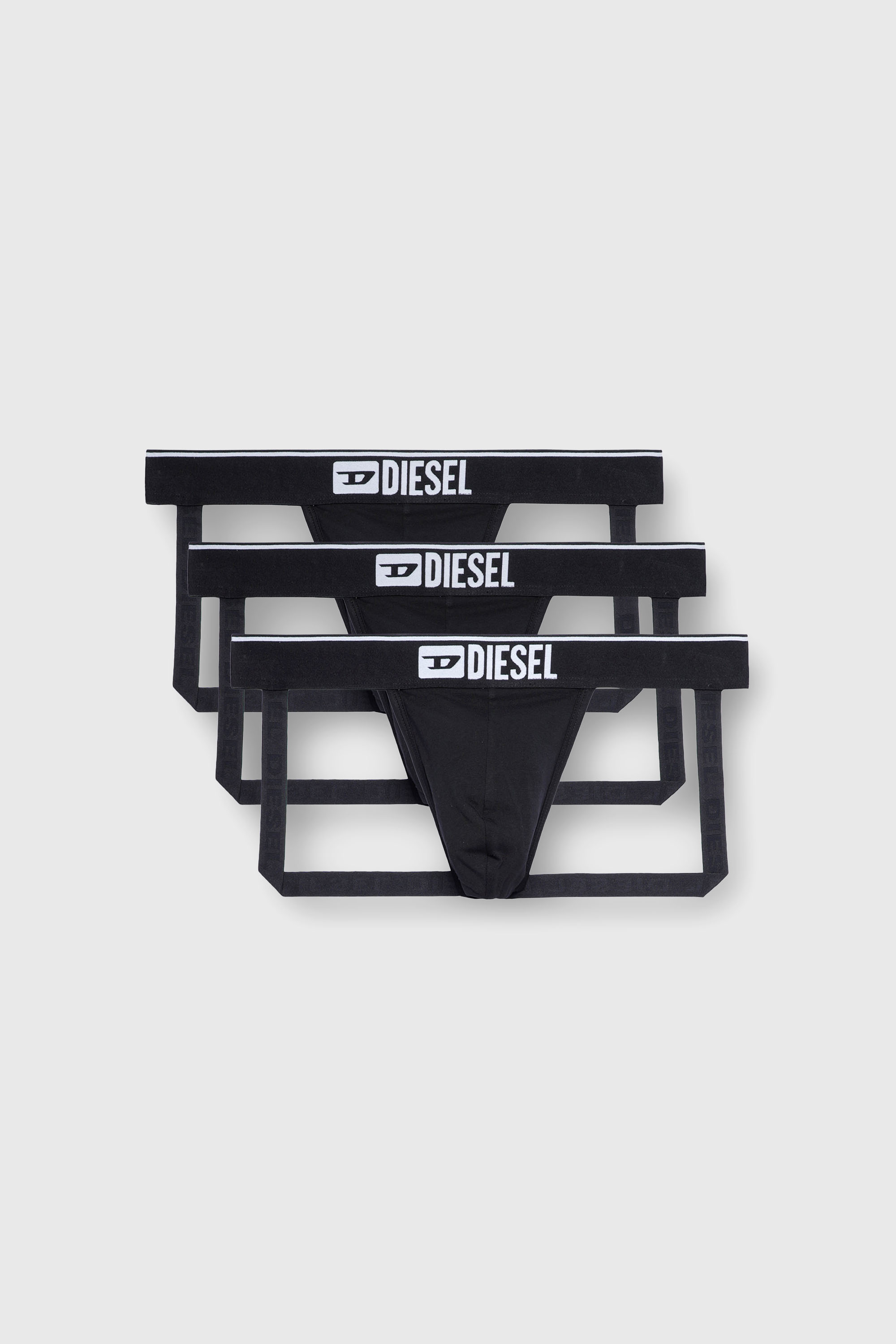 Diesel - UMBR-JOCKYTHREEPACK, Lot de trois jockstraps avec logo sur le devant Homme in Noir - 2