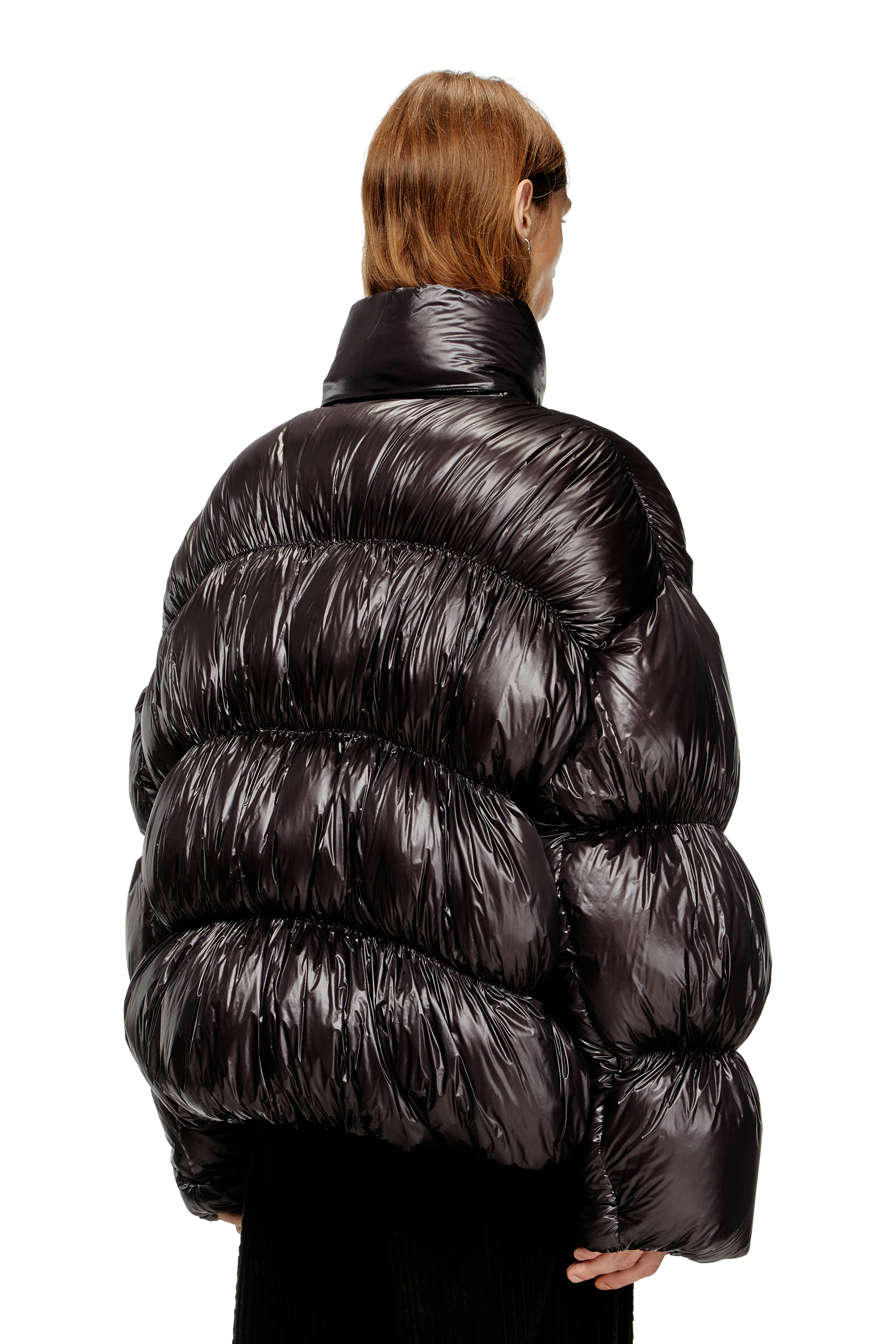 Diesel - W-CHOCO, Doudoune à capuche avec effet bulles Homme in Noir - 4