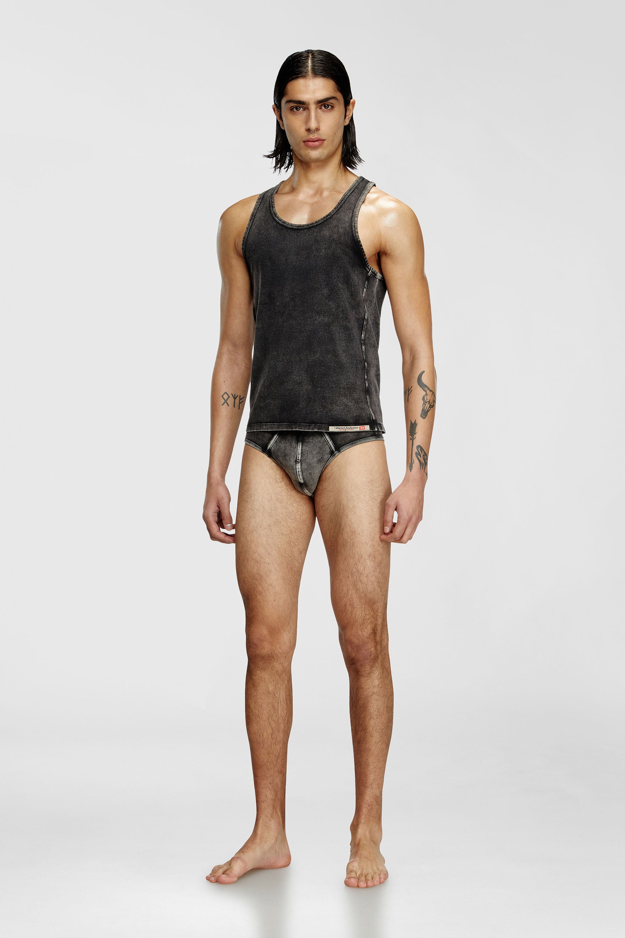 Diesel - WALTY-DNM, D&eacute;bardeur effet denim Homme in Noir - 2