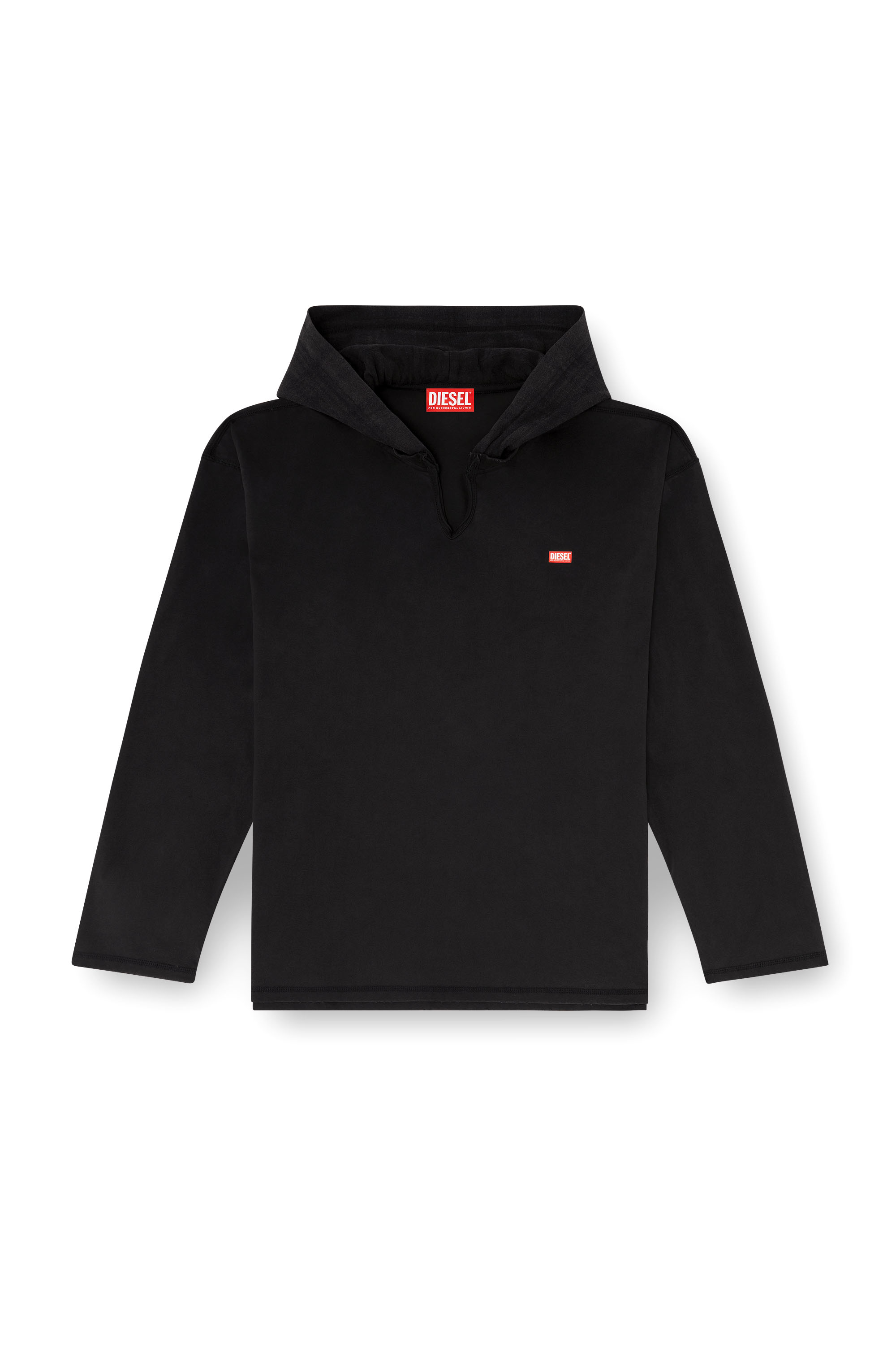 Diesel - T-BOXT-LS-HOOD-CHECK, Man's Long-sleeve T-shirt with flannel hood in null - 3