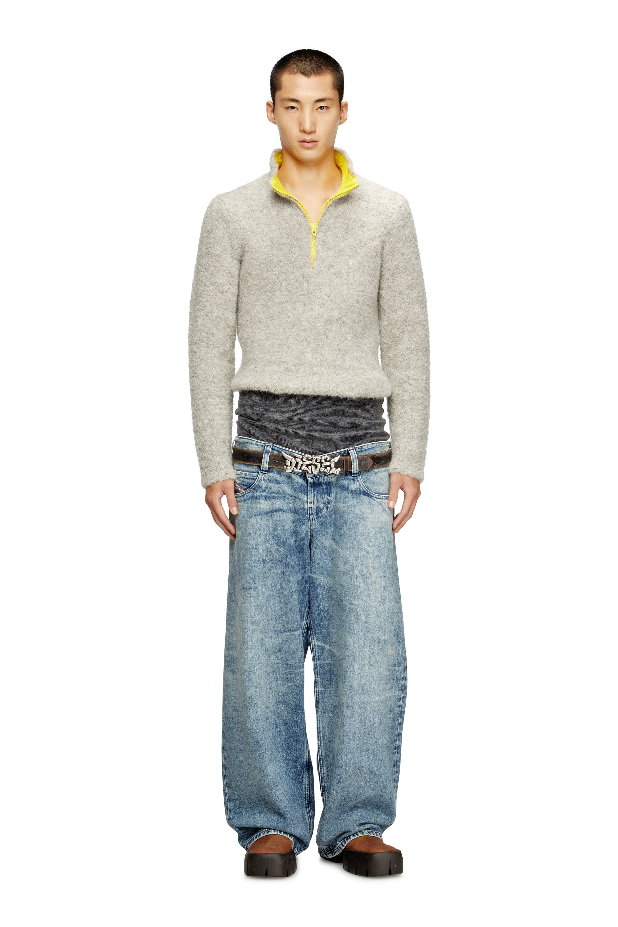 Diesel - Relaxed Jeans D-Eni 09N97 Homme, Bleu moyen - Image 2