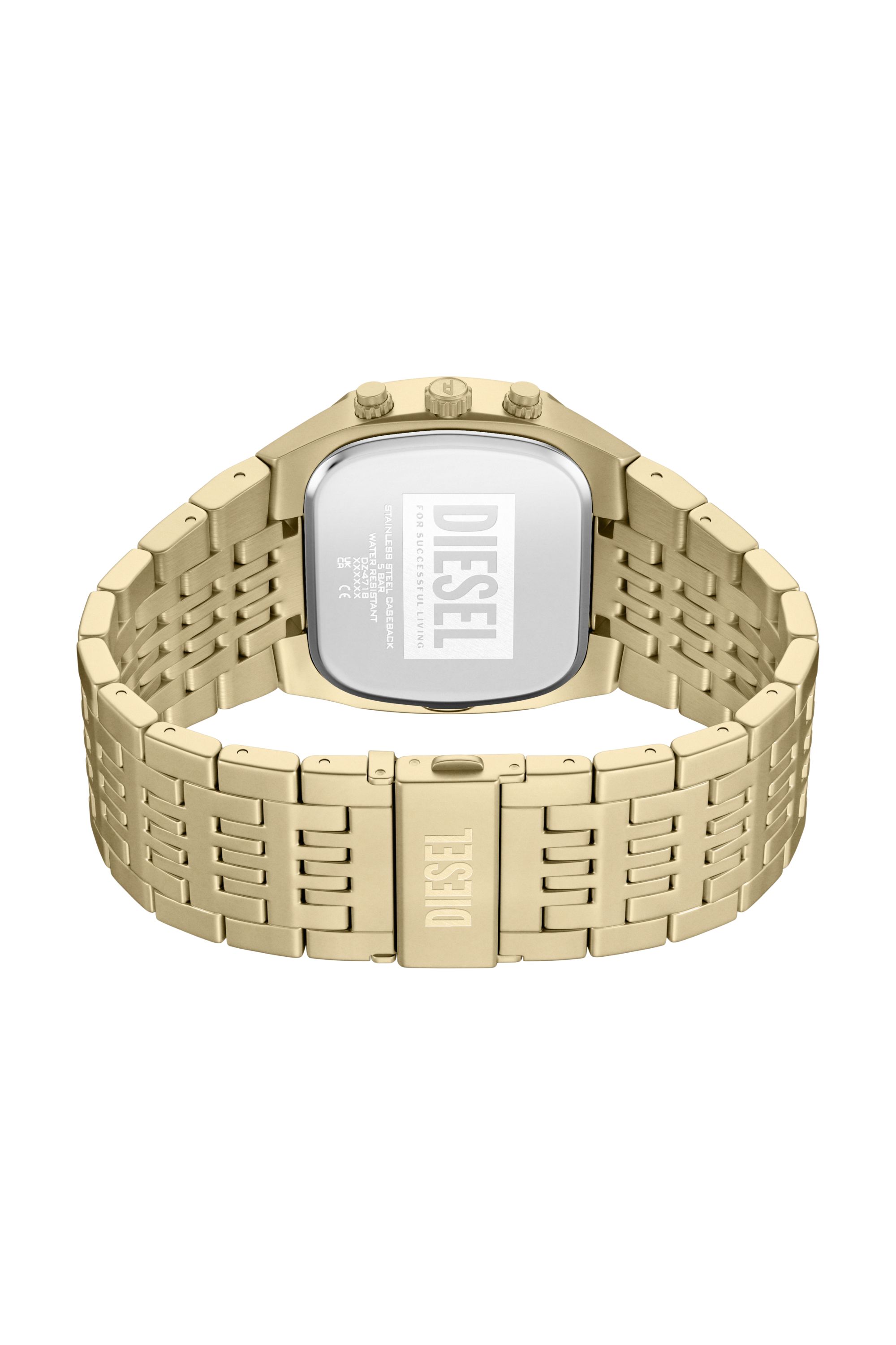 Diesel - DZ4718 WATCH, Montre Spiked Cushion en acier inoxydable coloris or Homme in Dor&eacute; - 4