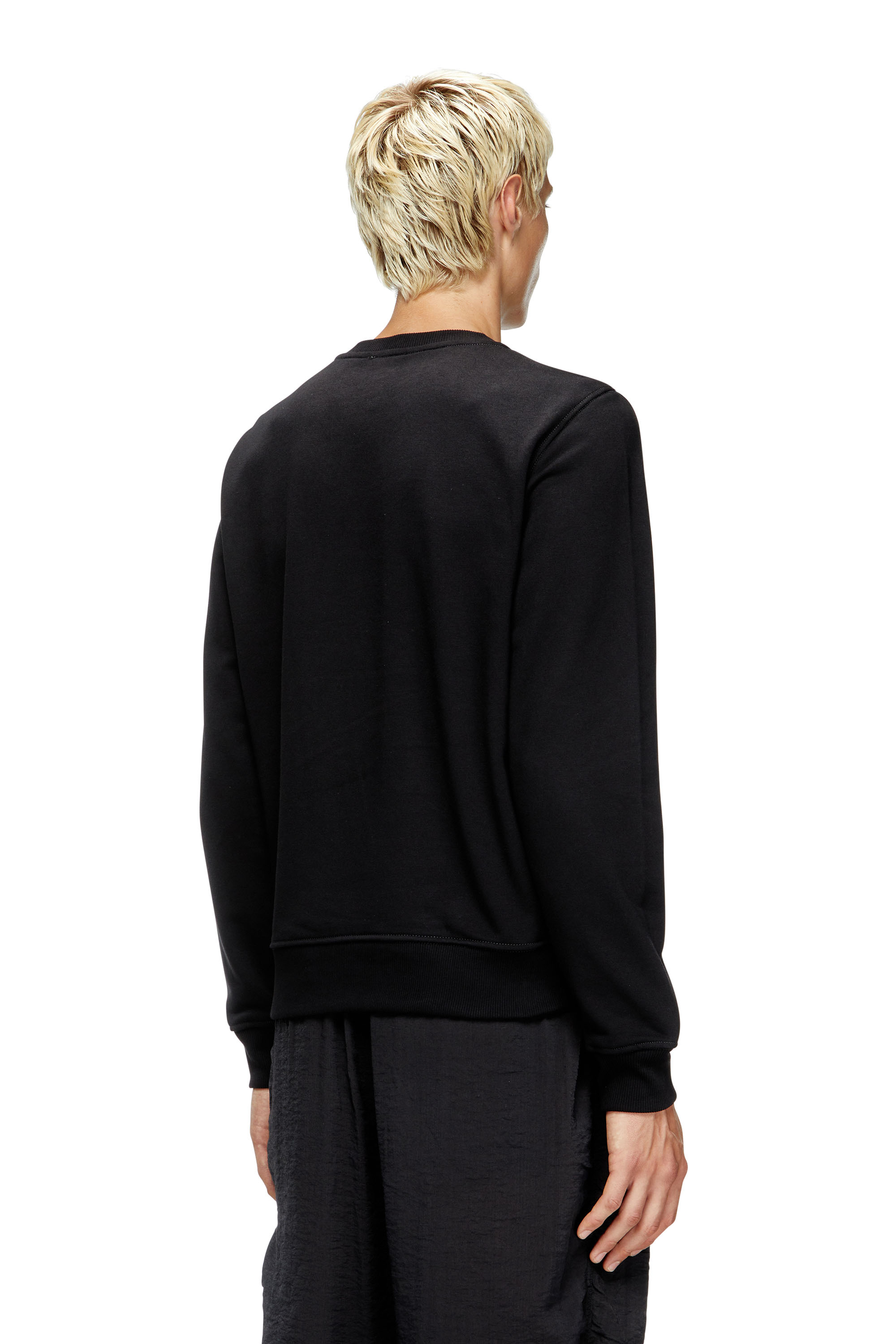 Diesel - S-GINN-T1, Sweat-shirt avec phénix brodé Homme in Noir - 4