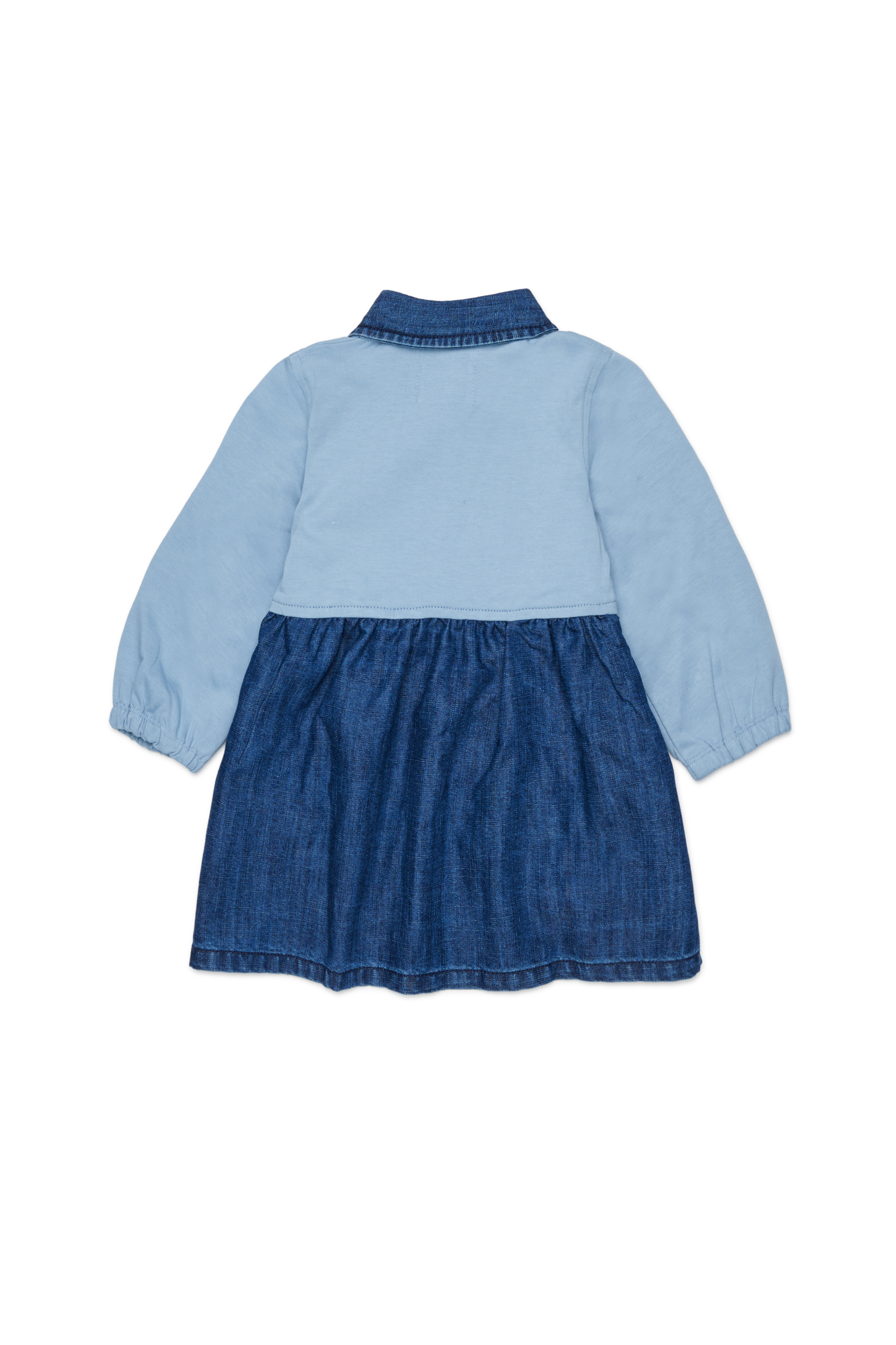 Diesel - DROSEB, Robe-chemise en coton et denim &agrave; imprim&eacute; rose Femme in Bleu - 2