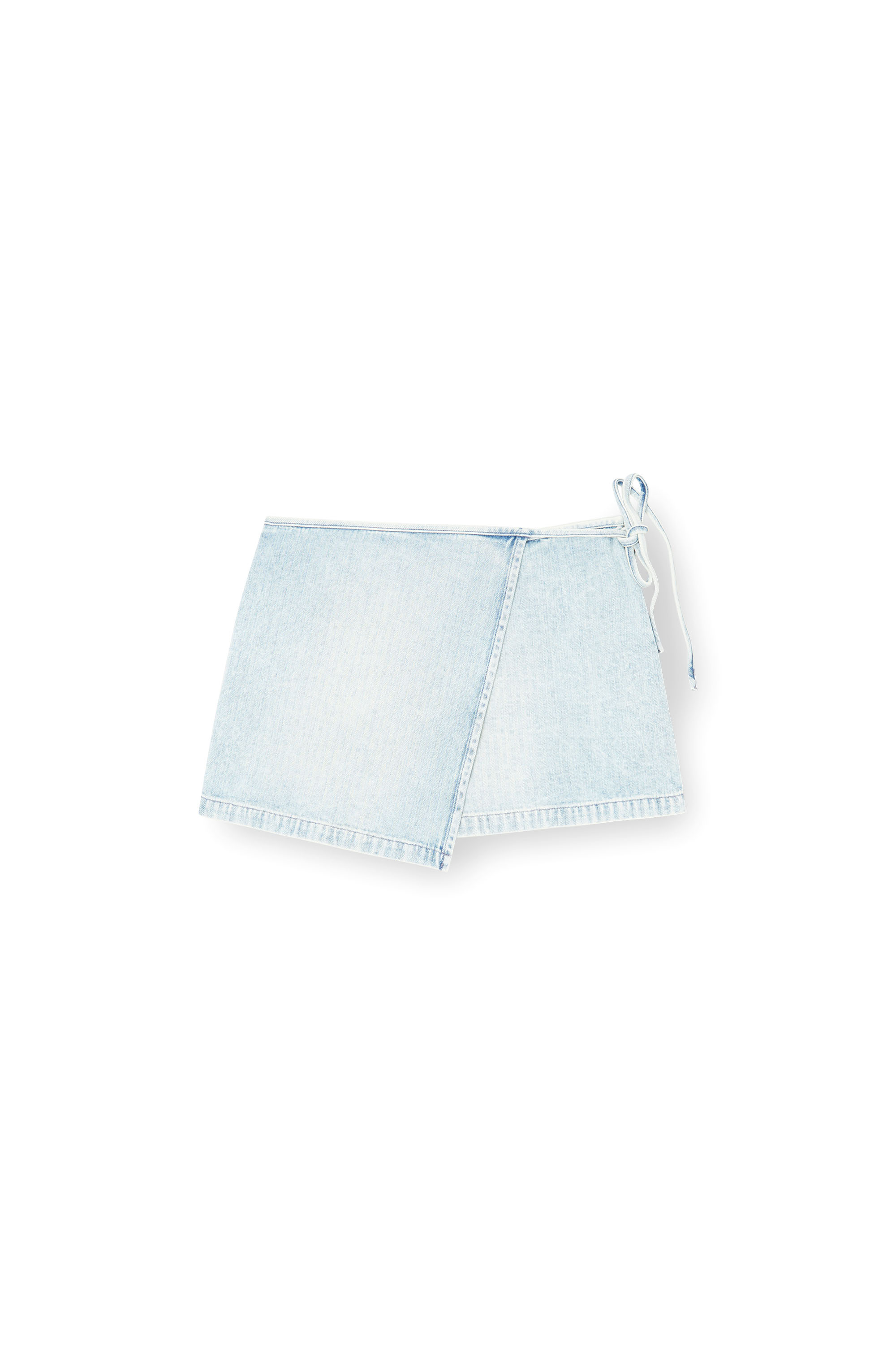 Diesel - DE-LEM-MINI, Jupe portefeuille courte en denim &agrave; chevrons Femme in Bleu - 2